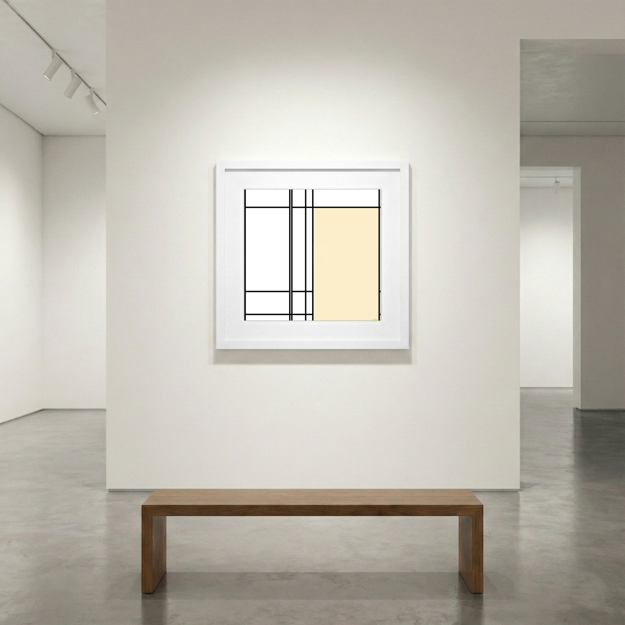 Creamy Beige Abstract Digital Art — art on the wall, room interior preview 1