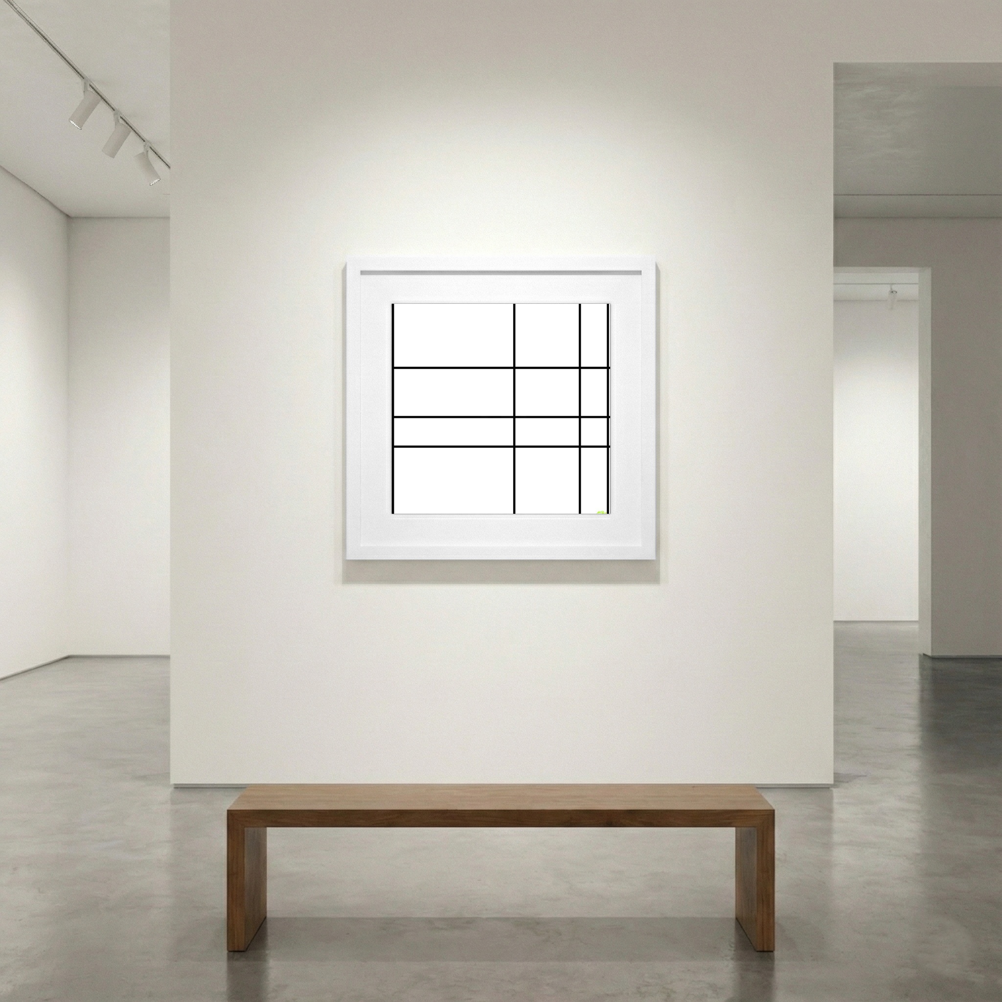 Bold Black and White Digital Grid — art on the wall, room interior preview 1