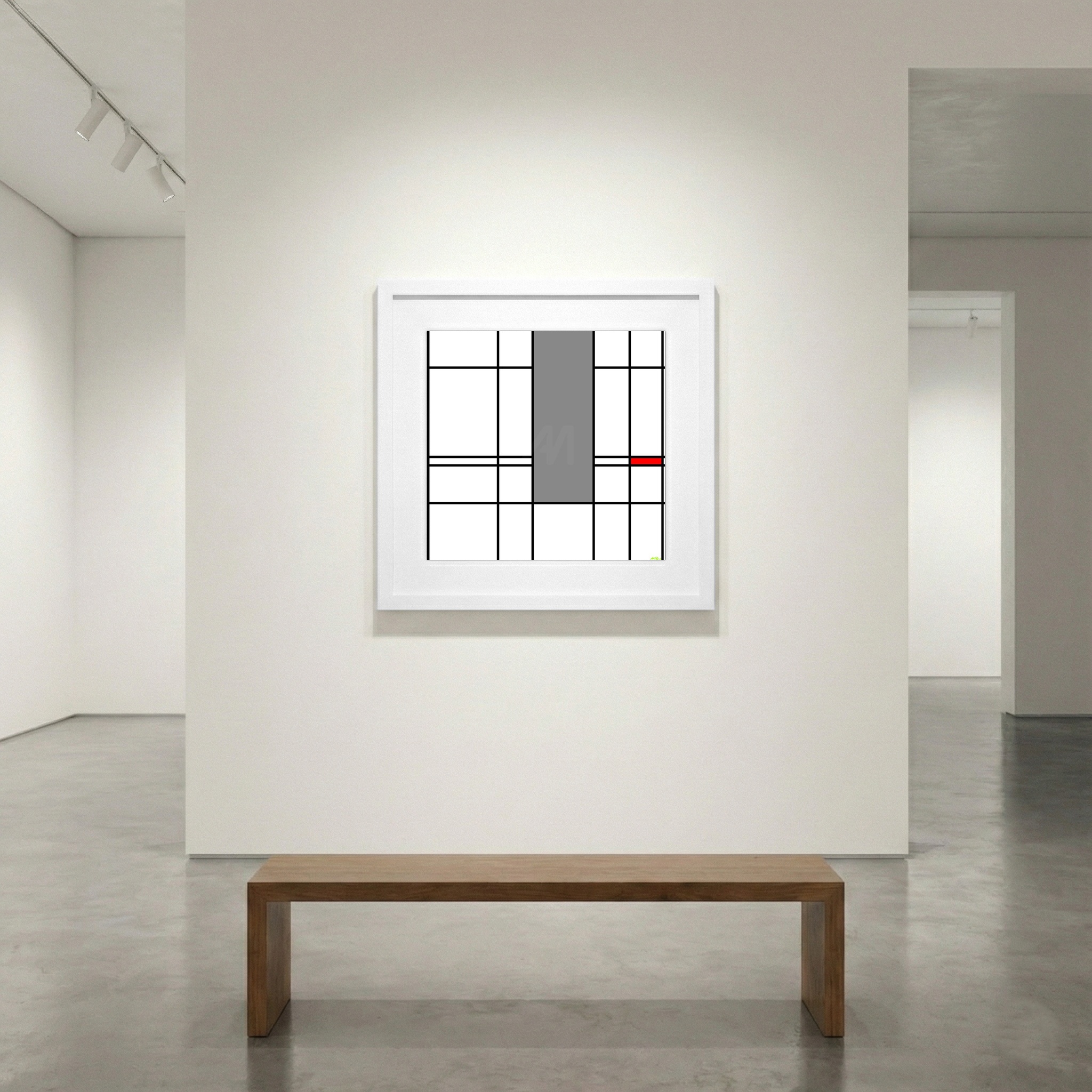 Gray, Black, and Red Geometric Design — art on the wall, room interior preview 1