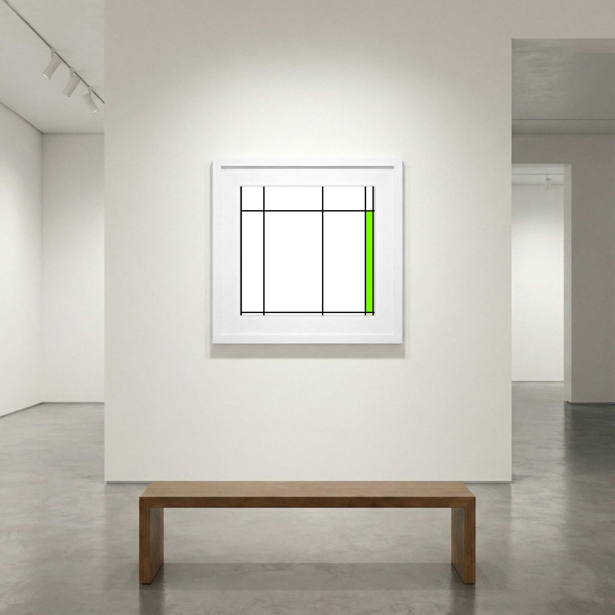 Bright Green Geometric Digital Design — art on the wall, room interior preview 1