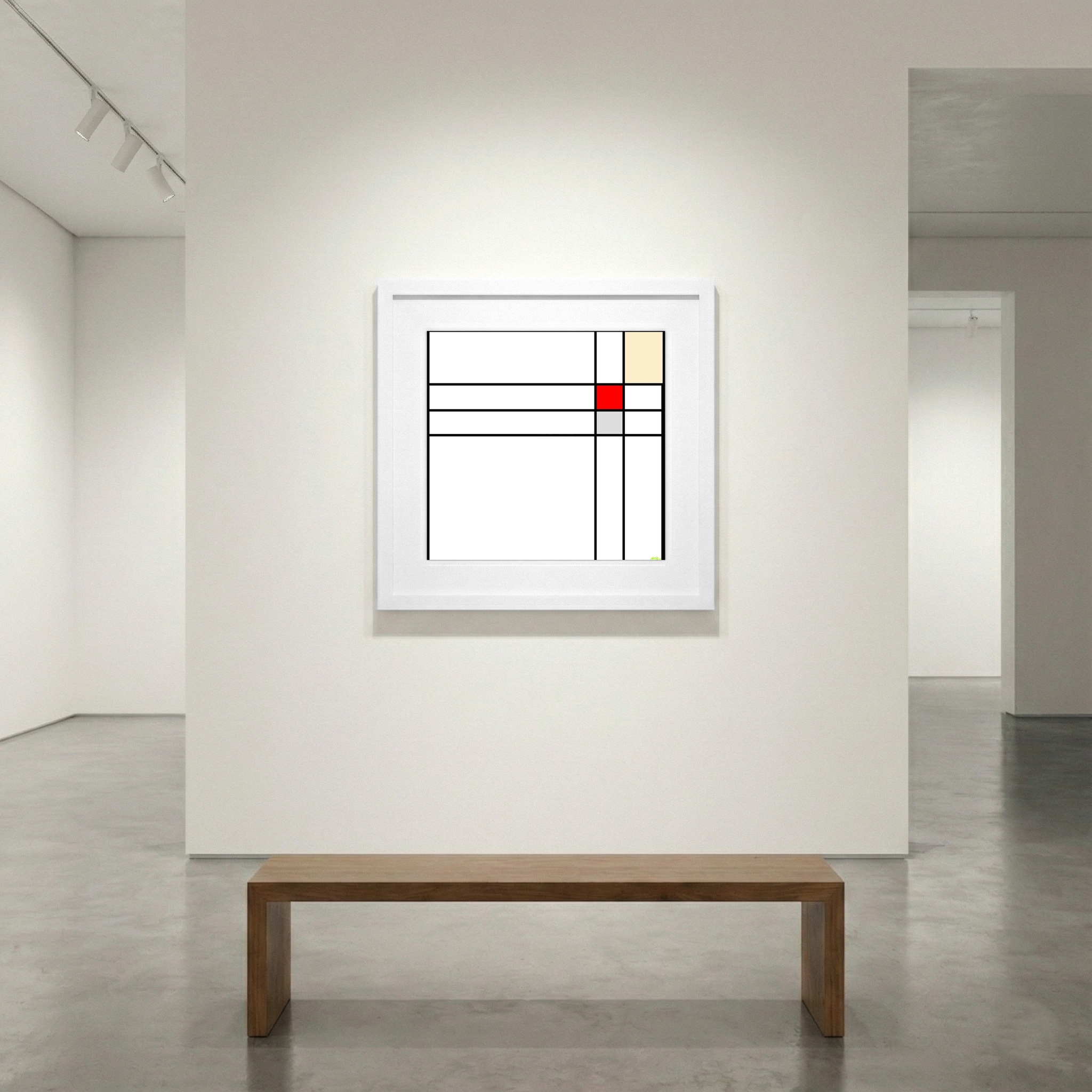 Red and Gray Geometric Digital Design — art on the wall, room interior preview 1