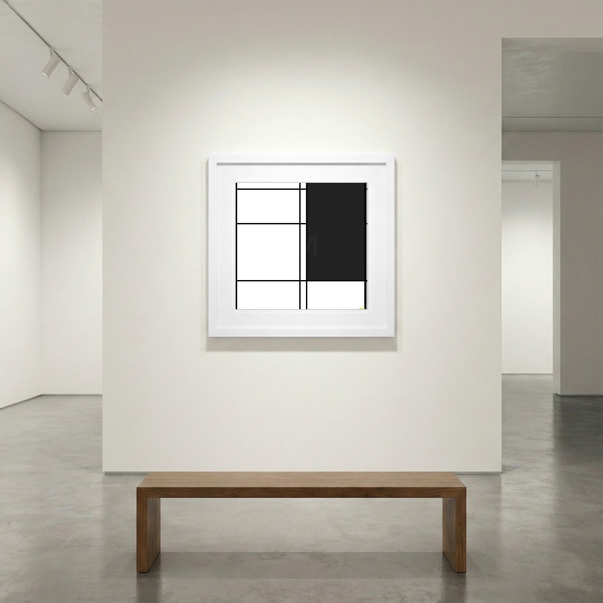 Bold Black and White Minimalist Digital Art — art on the wall, room interior preview 1
