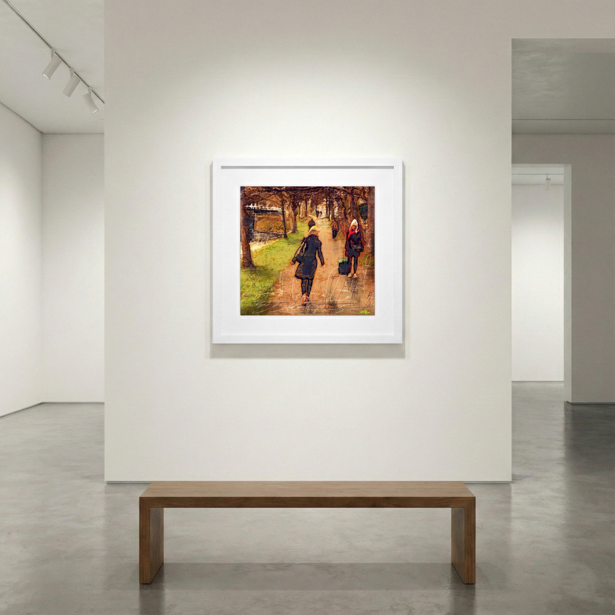 Ochre and Rust Autumn Walk — art on the wall, room interior preview 1