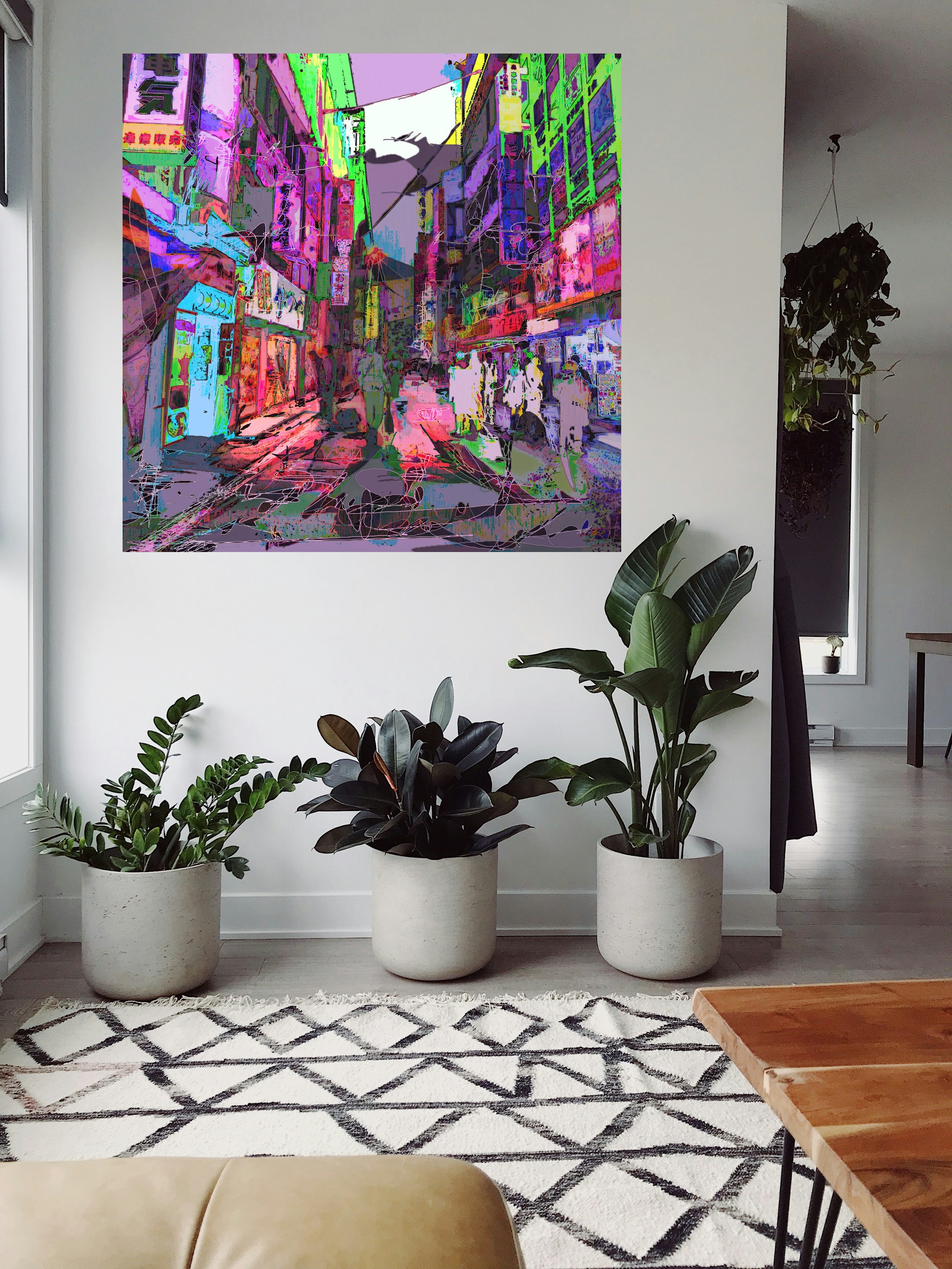 Vibrant Neon City Energy — art on the wall, room interior preview 3