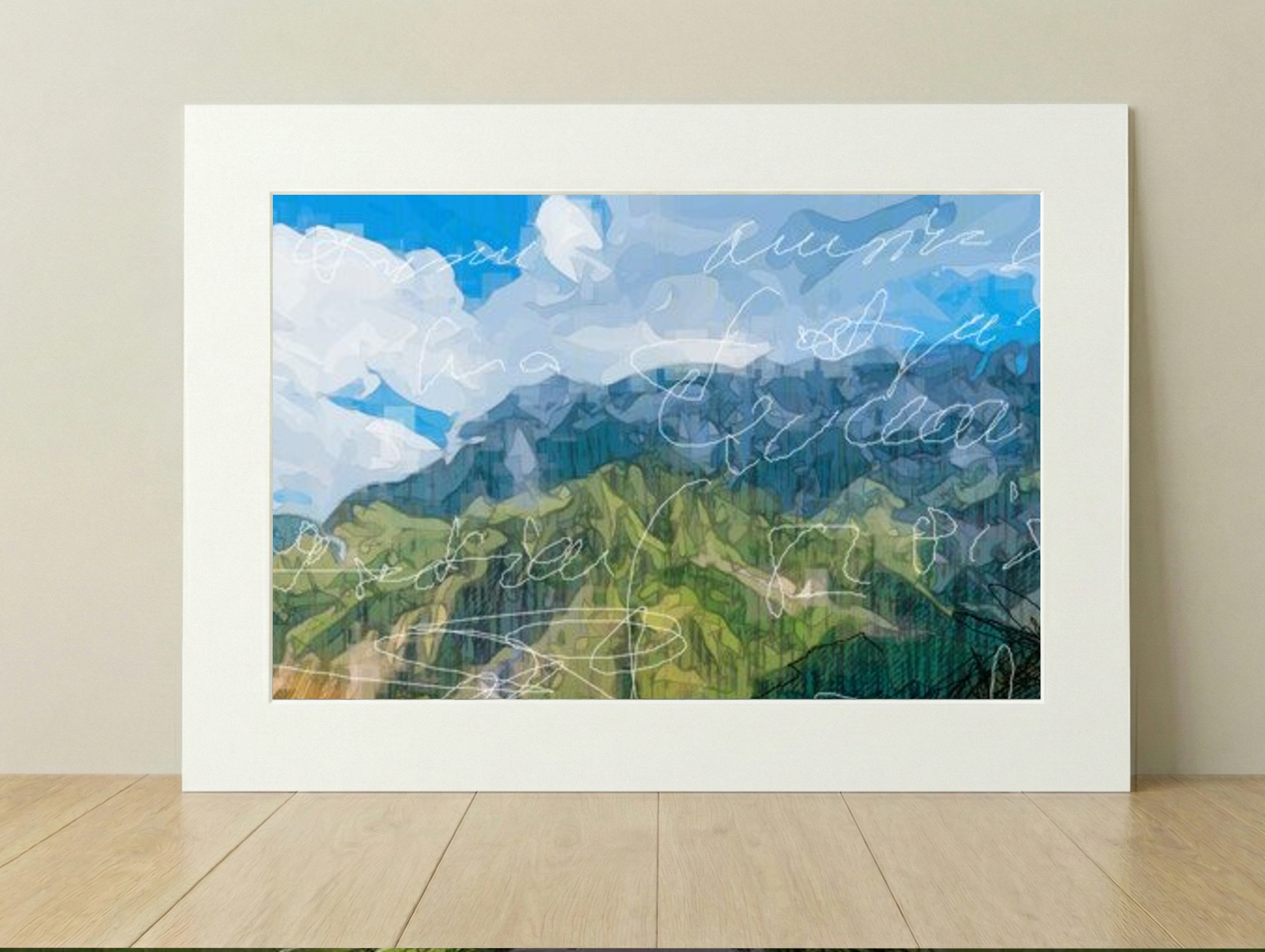 Youkon Landscape Digital Art — art on the wall, room interior preview 1