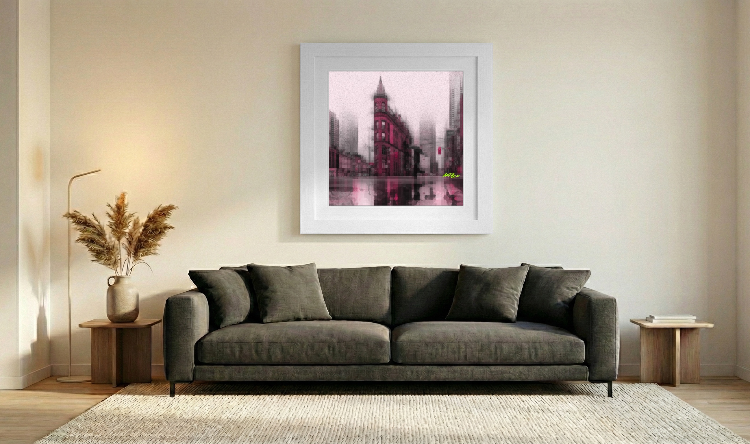Magenta Mist on Building Digital Art — art on the wall, room interior preview 3