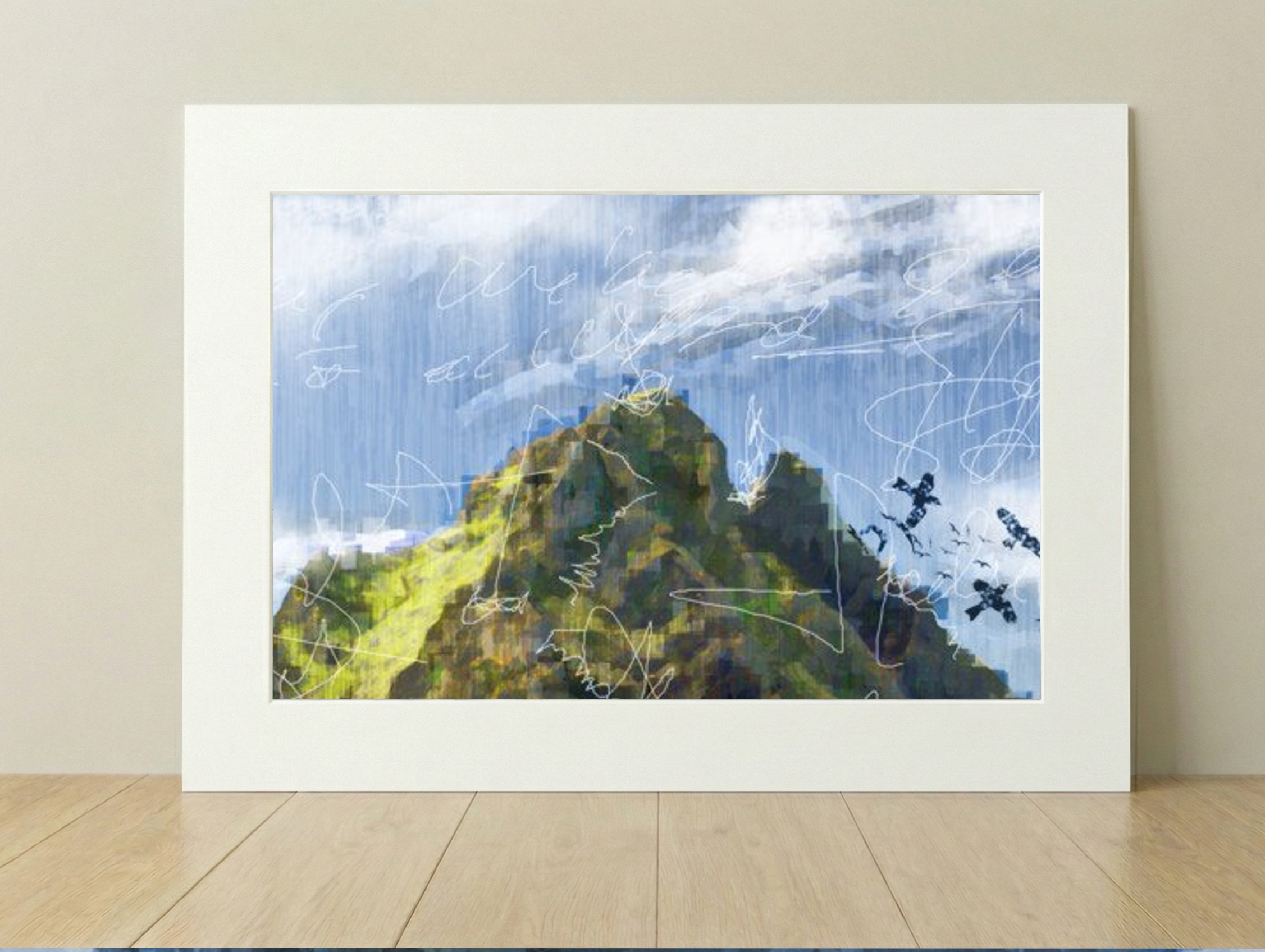 Skellig Michael's Rugged Beauty in Digital — art on the wall, room interior preview 1