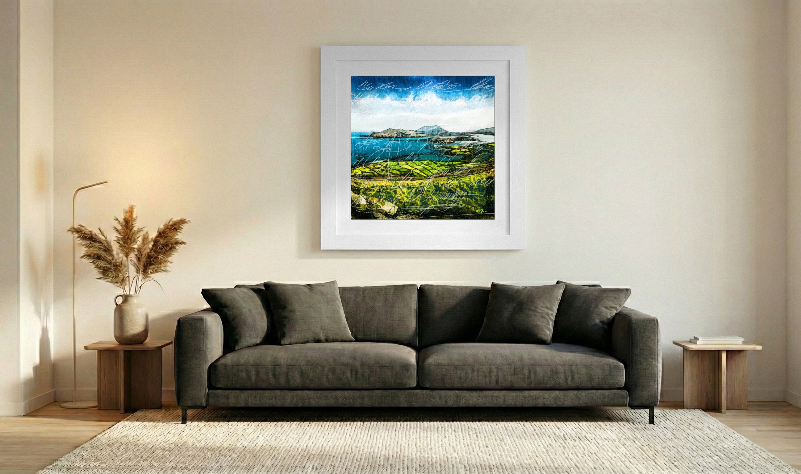 Lush Island Landscape in Digital Art — art on the wall, room interior preview 1