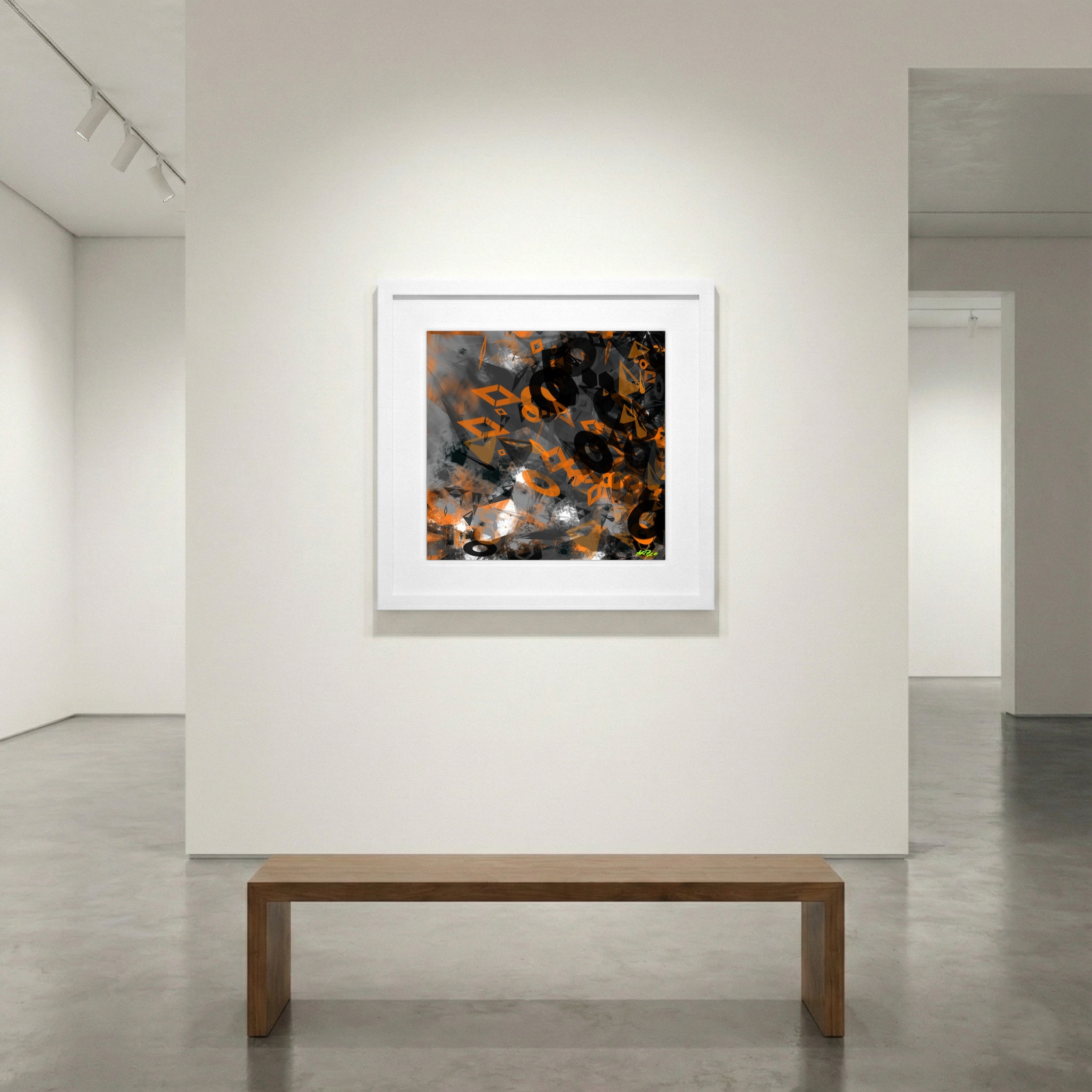 Burnt Orange Dynamic Digital Art — art on the wall, room interior preview 1