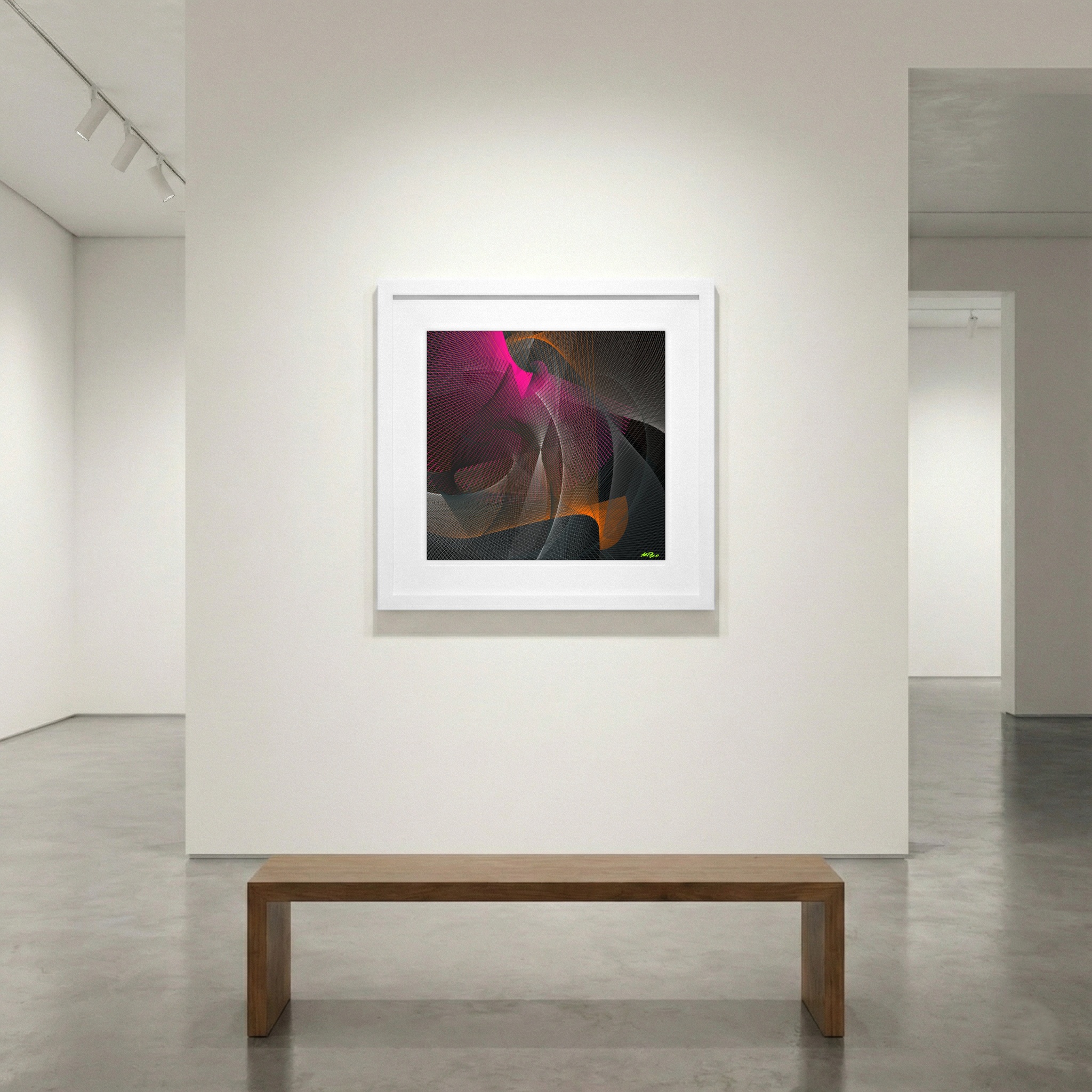 Magenta and Burnt Orange Mesh Digital Art — art on the wall, room interior preview 1