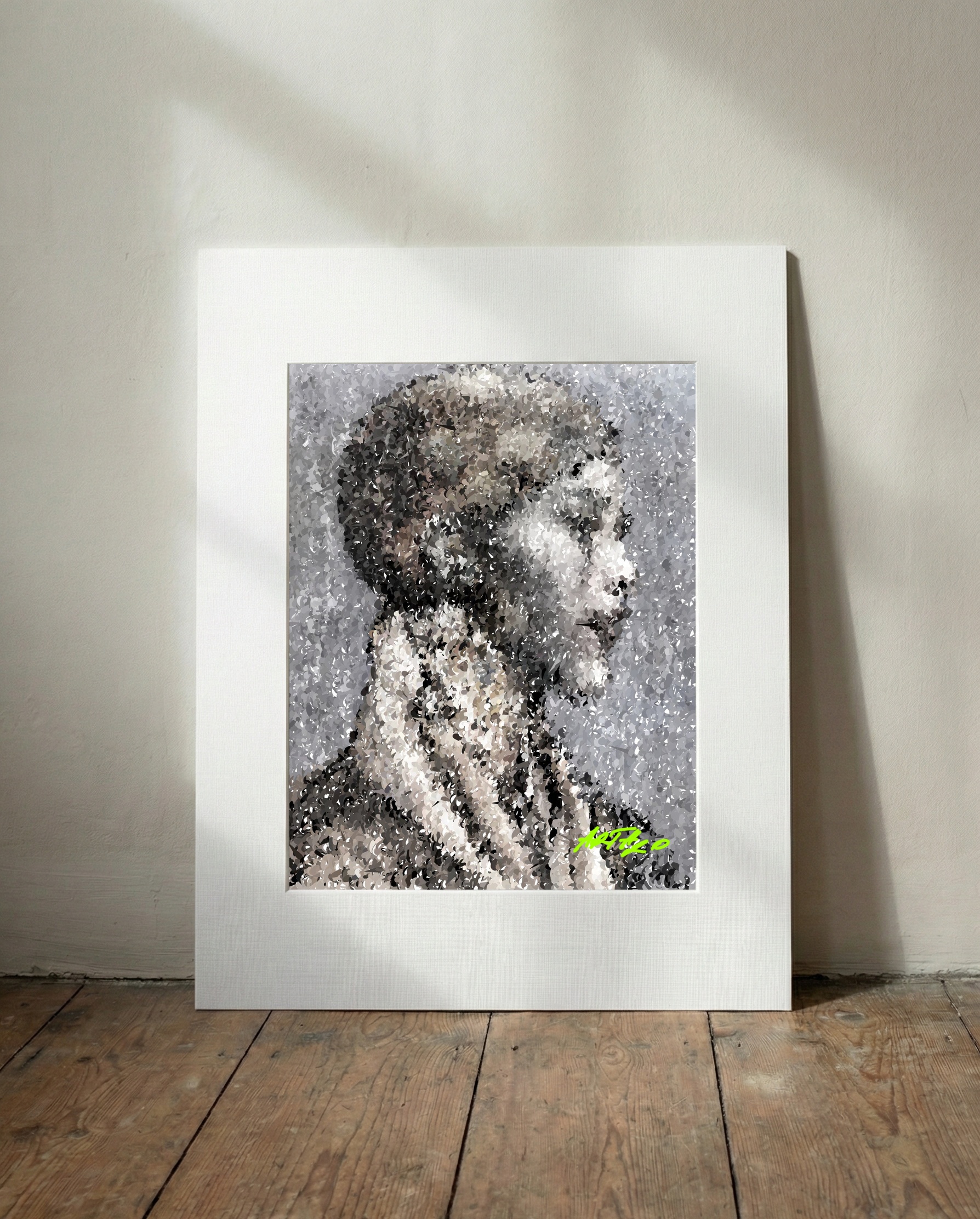 Warm Sepia Profile Portrait — art on the wall, room interior preview 3