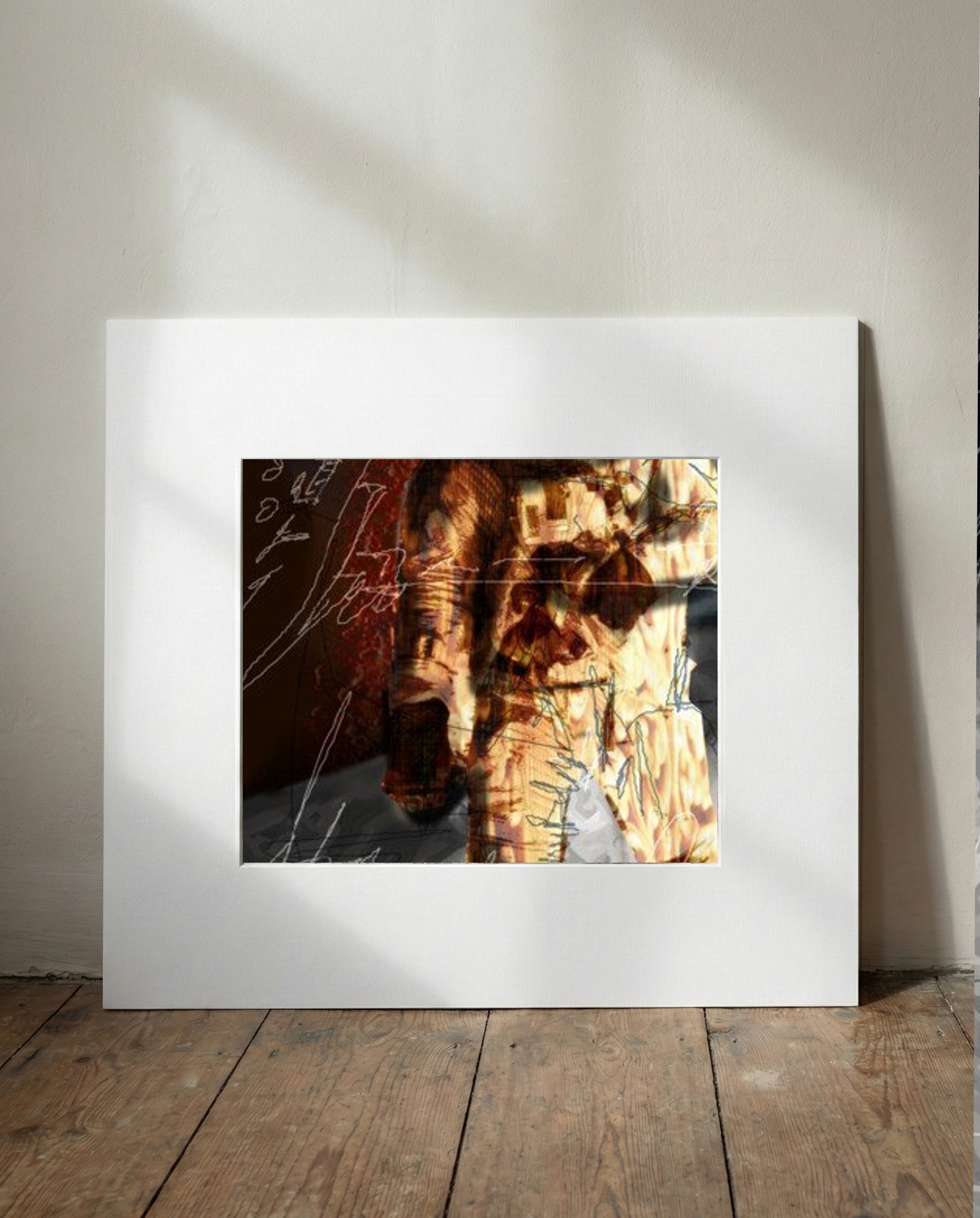 Golden Astronaut on Lunar Surface Digital Art — art on the wall, room interior preview 1