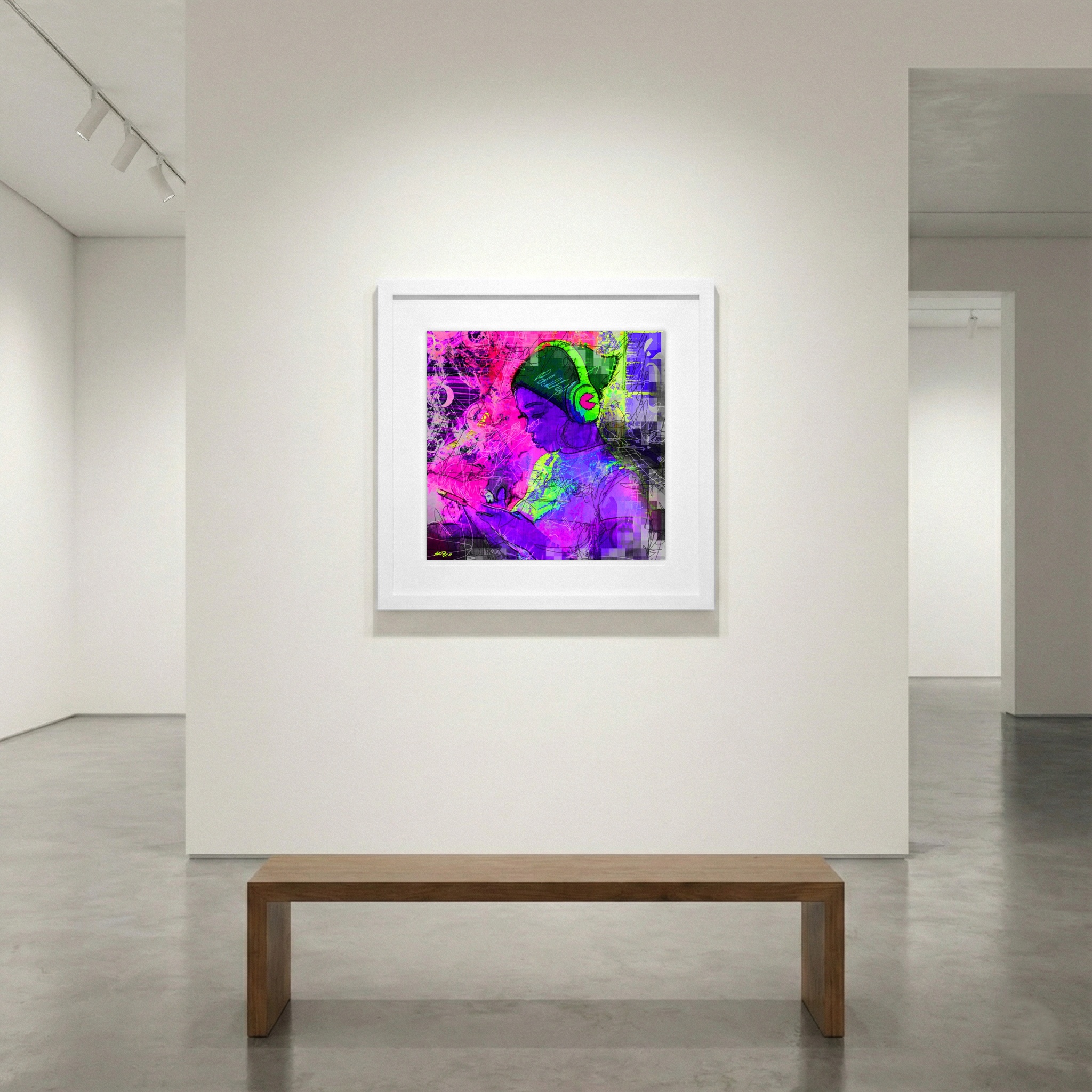 Fuchsia and Purple Musical Escape Digital Art — art on the wall, room interior preview 1