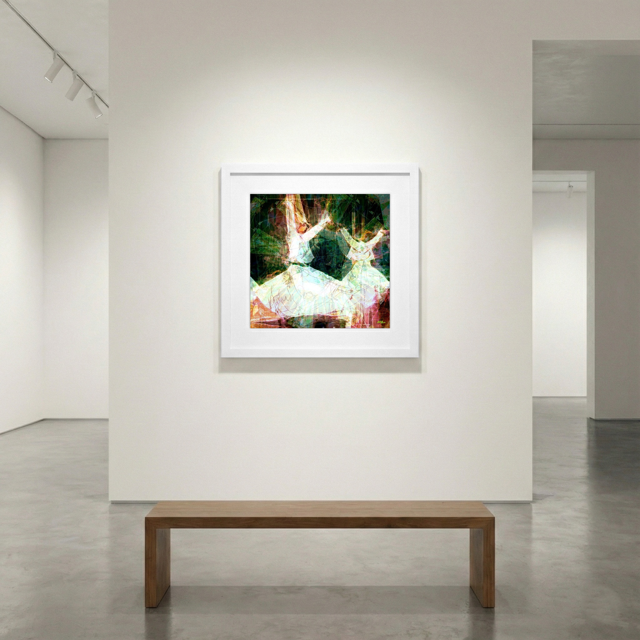 Colorful Dancers in Motion - Digital Art — art on the wall, room interior preview 1