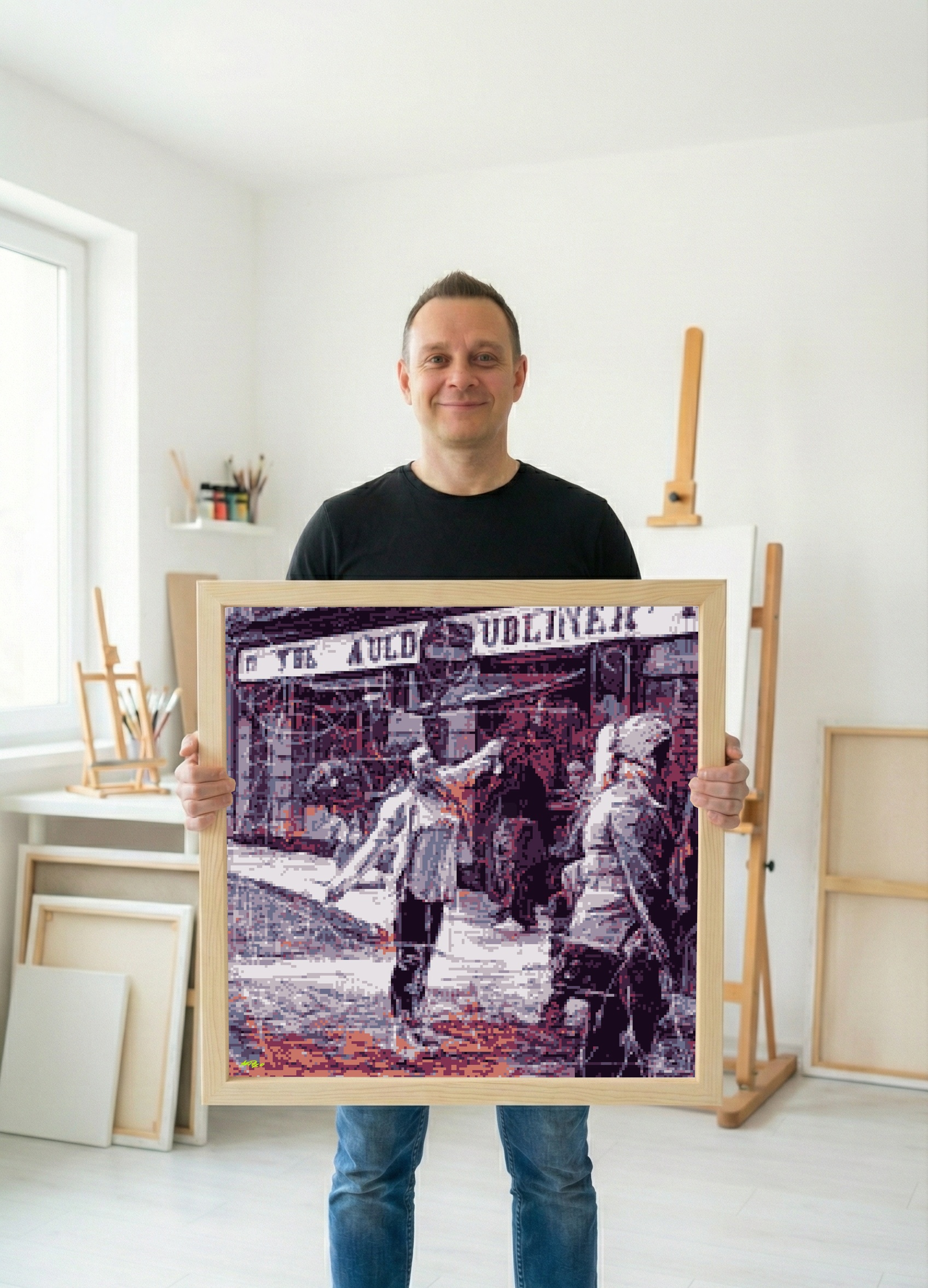 Vibrant Dublin Street Scene - Digital Art — art on the wall, room interior preview 1