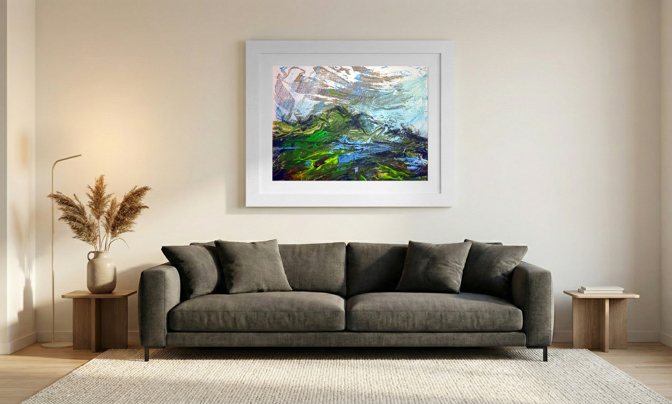 Stormy Co Mayo Landscape Digital Artwork — art on the wall, room interior preview 1