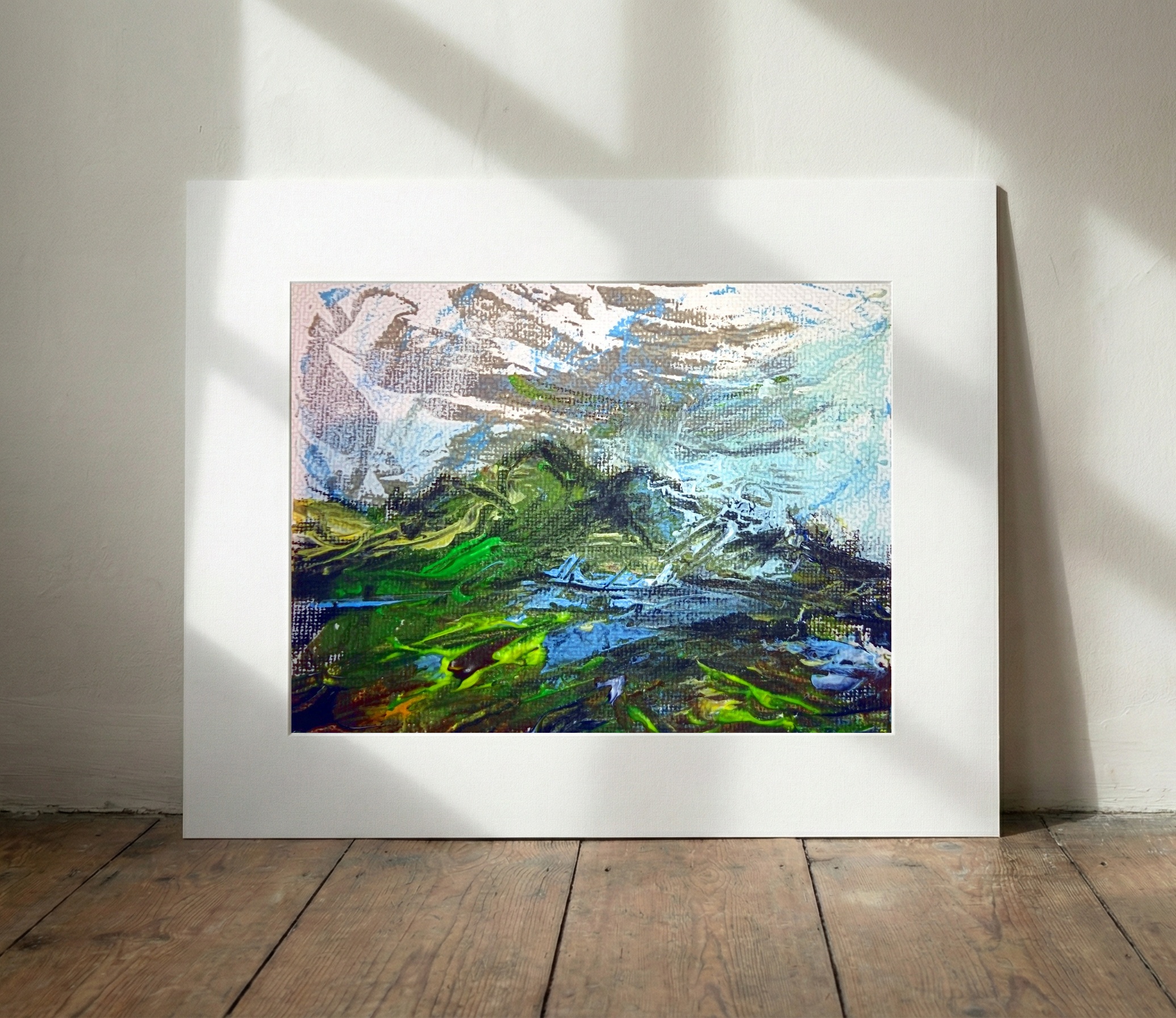 Stormy Co Mayo Landscape Digital Artwork — art on the wall, room interior preview 3