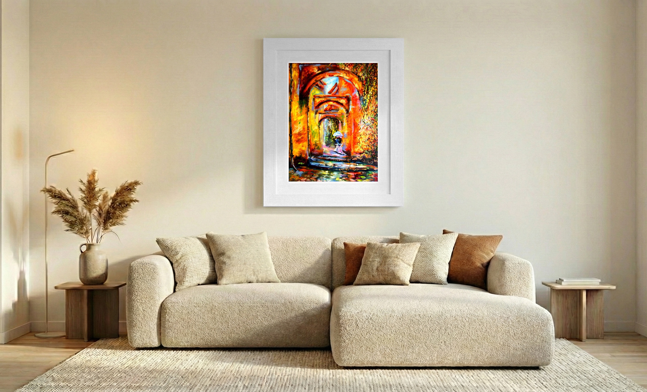 Vibrant City Glow in Digital Art — art on the wall, room interior preview 1
