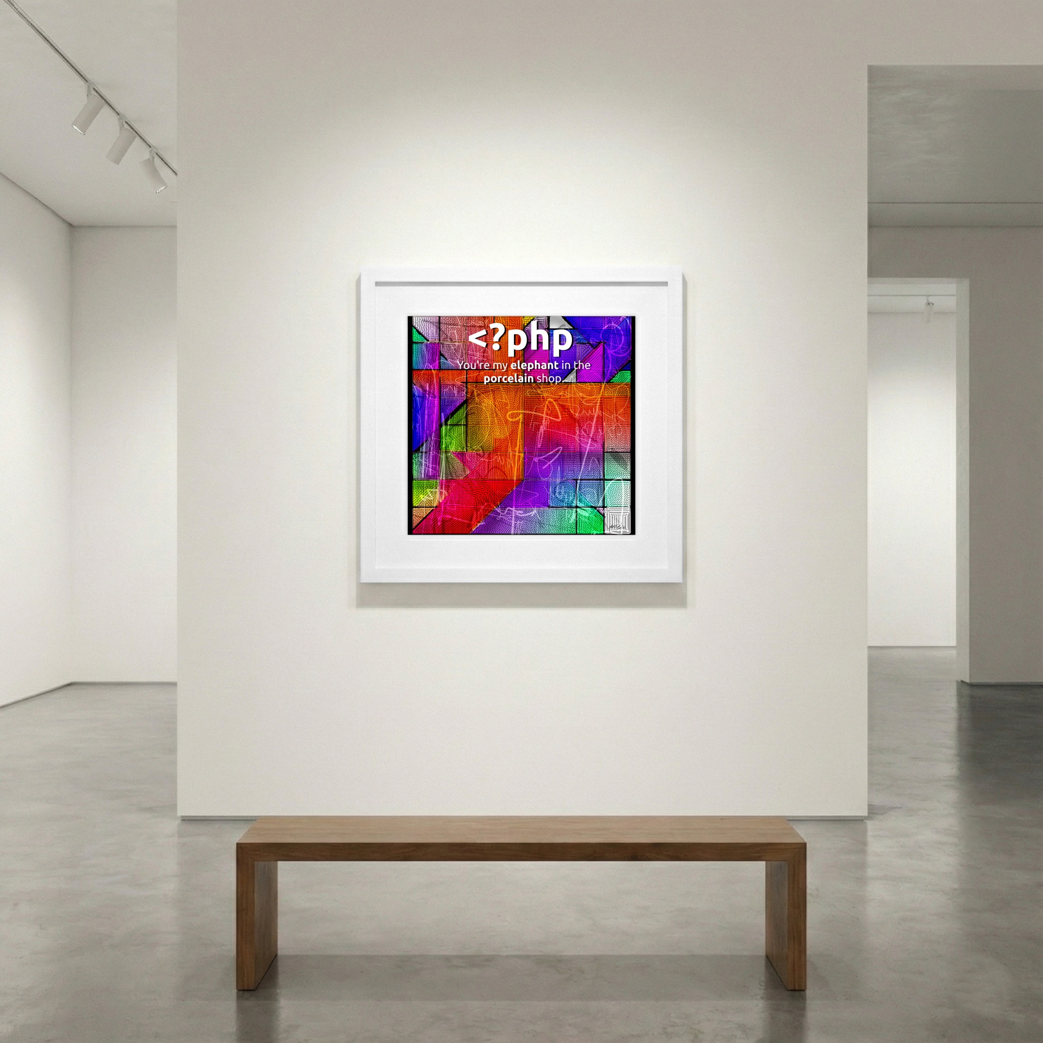 Vibrant Cerulean Digital Color Burst — art on the wall, room interior preview 1