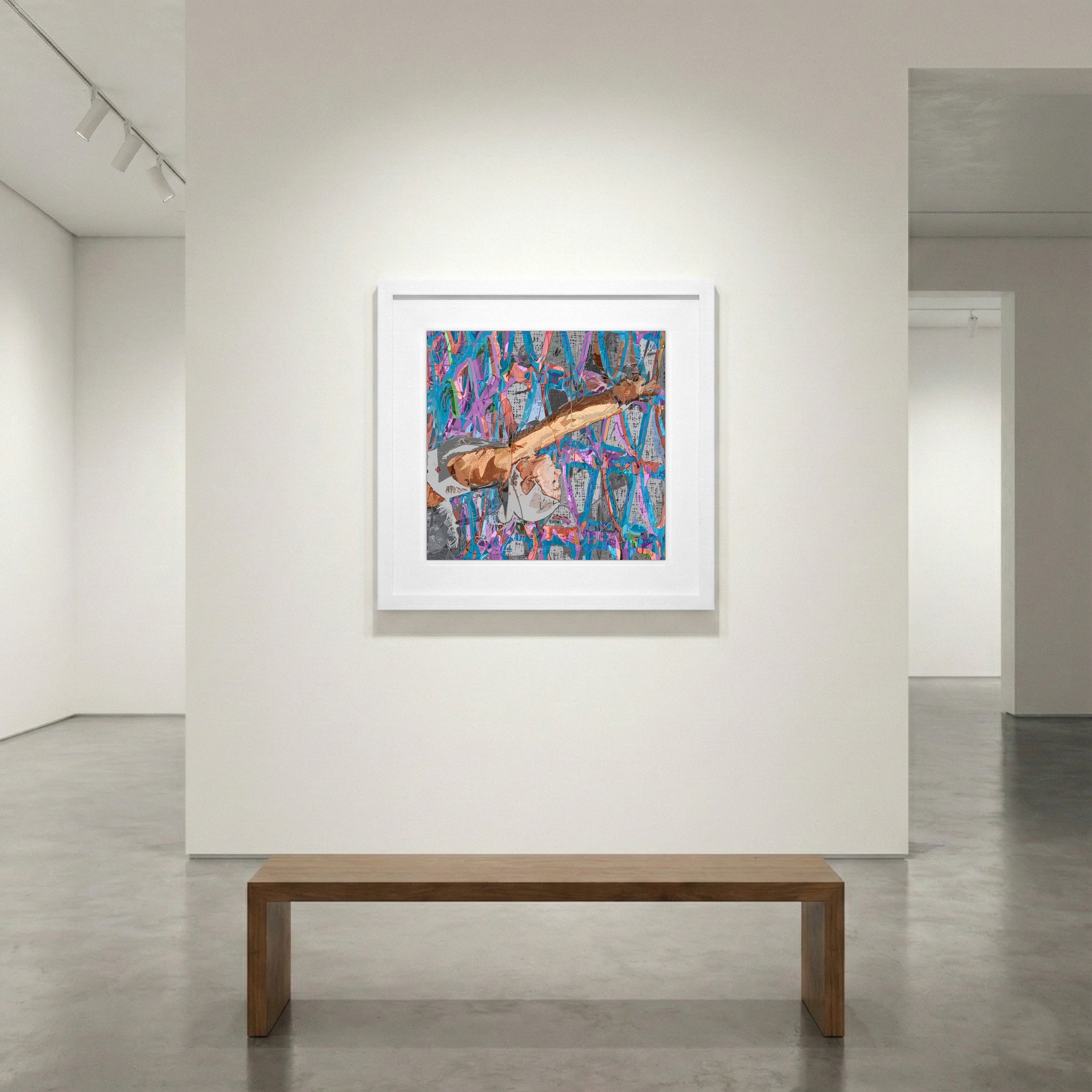 Bronze and Teal Digital Meditative Art — art on the wall, room interior preview 1