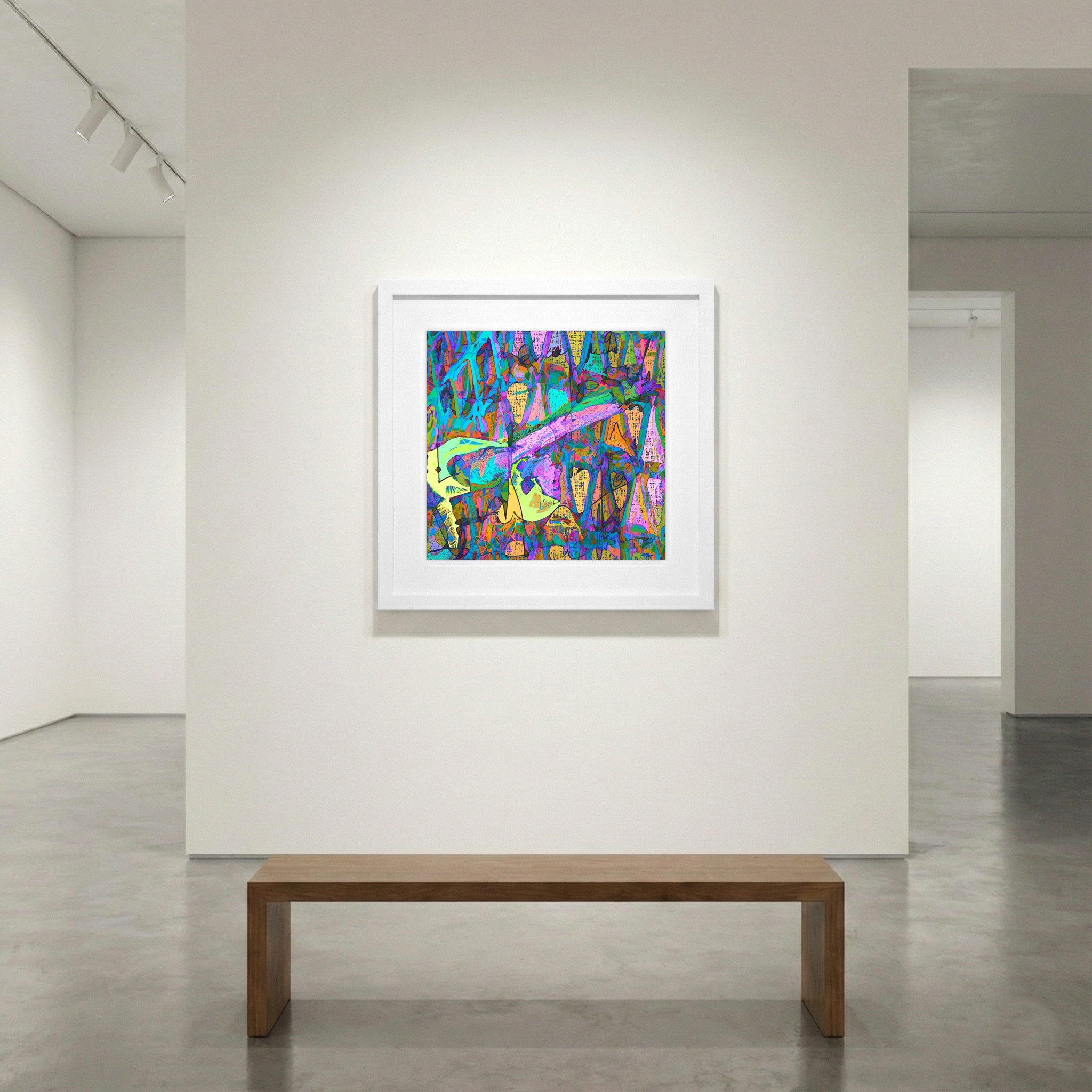 Turquoise and Magenta Art for Meditation — art on the wall, room interior preview 1