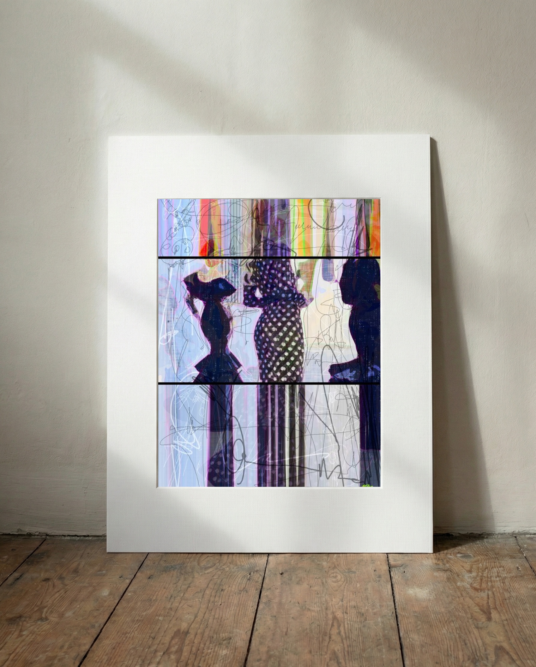 Dynamic Polka Dot Flamenco Dancers — art on the wall, room interior preview 2