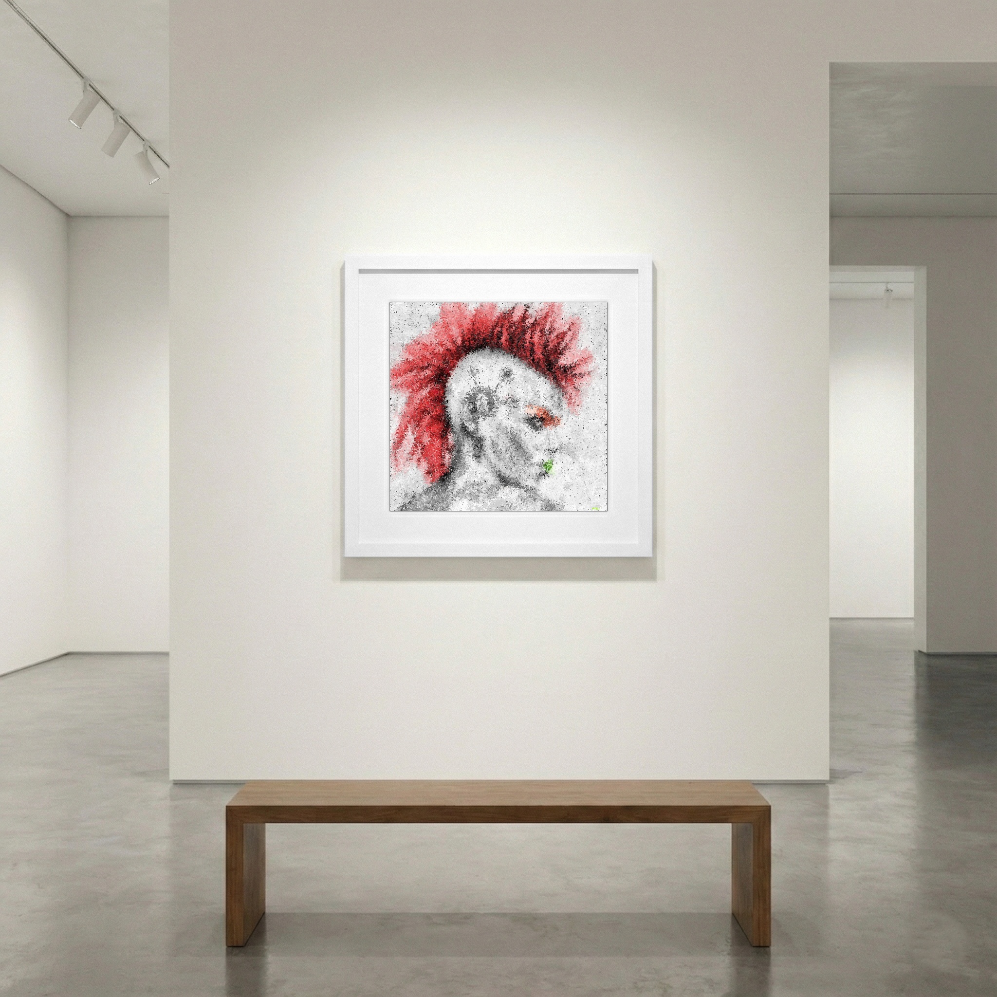 Crimson Punk Girl Digital Artwork — art on the wall, room interior preview 1