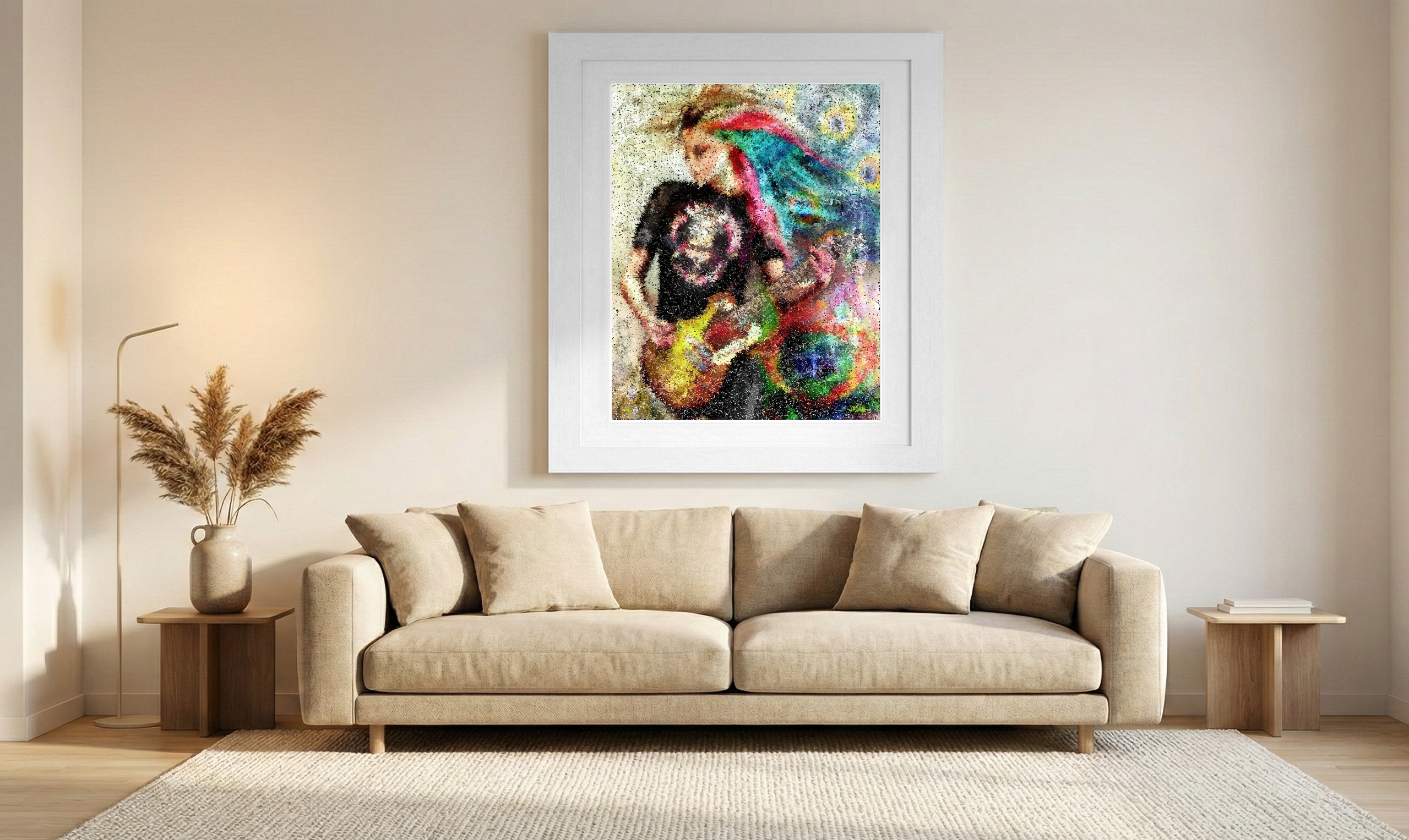 Electric Punk Guitarist Digital Art — art on the wall, room interior preview 1