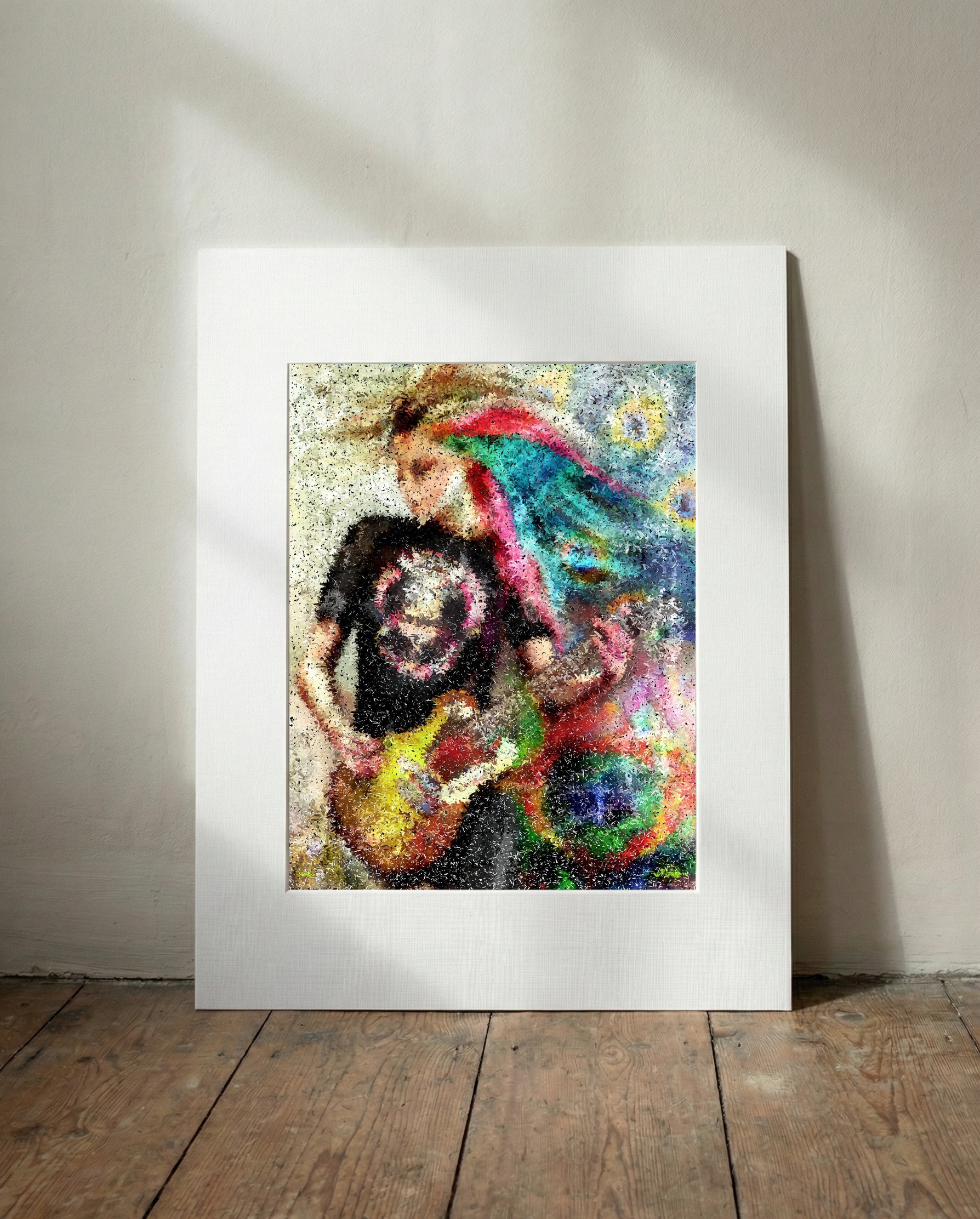 Electric Punk Guitarist Digital Art — art on the wall, room interior preview 3
