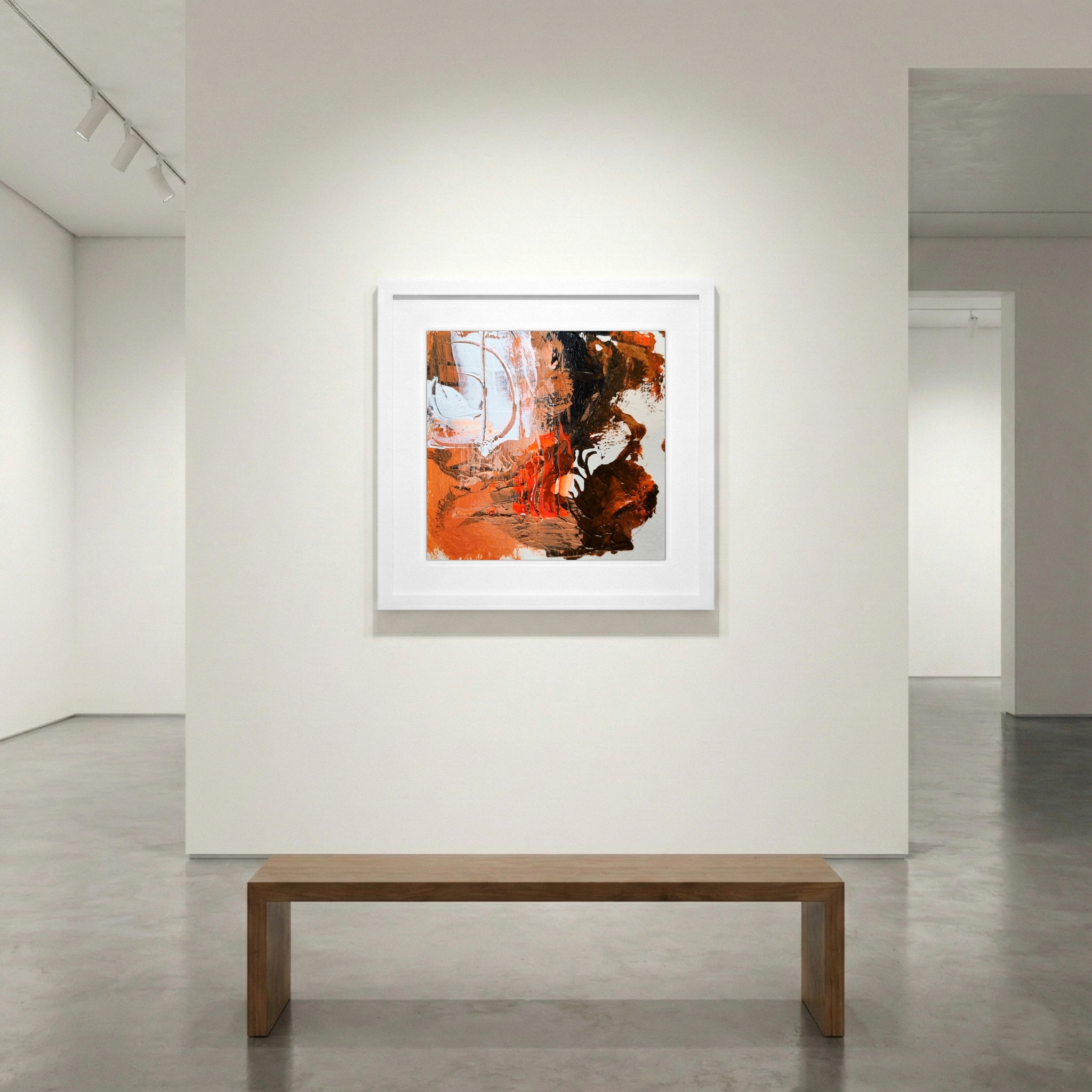 Dynamic Burnt Orange and Black on Paper — art on the wall, room interior preview 1