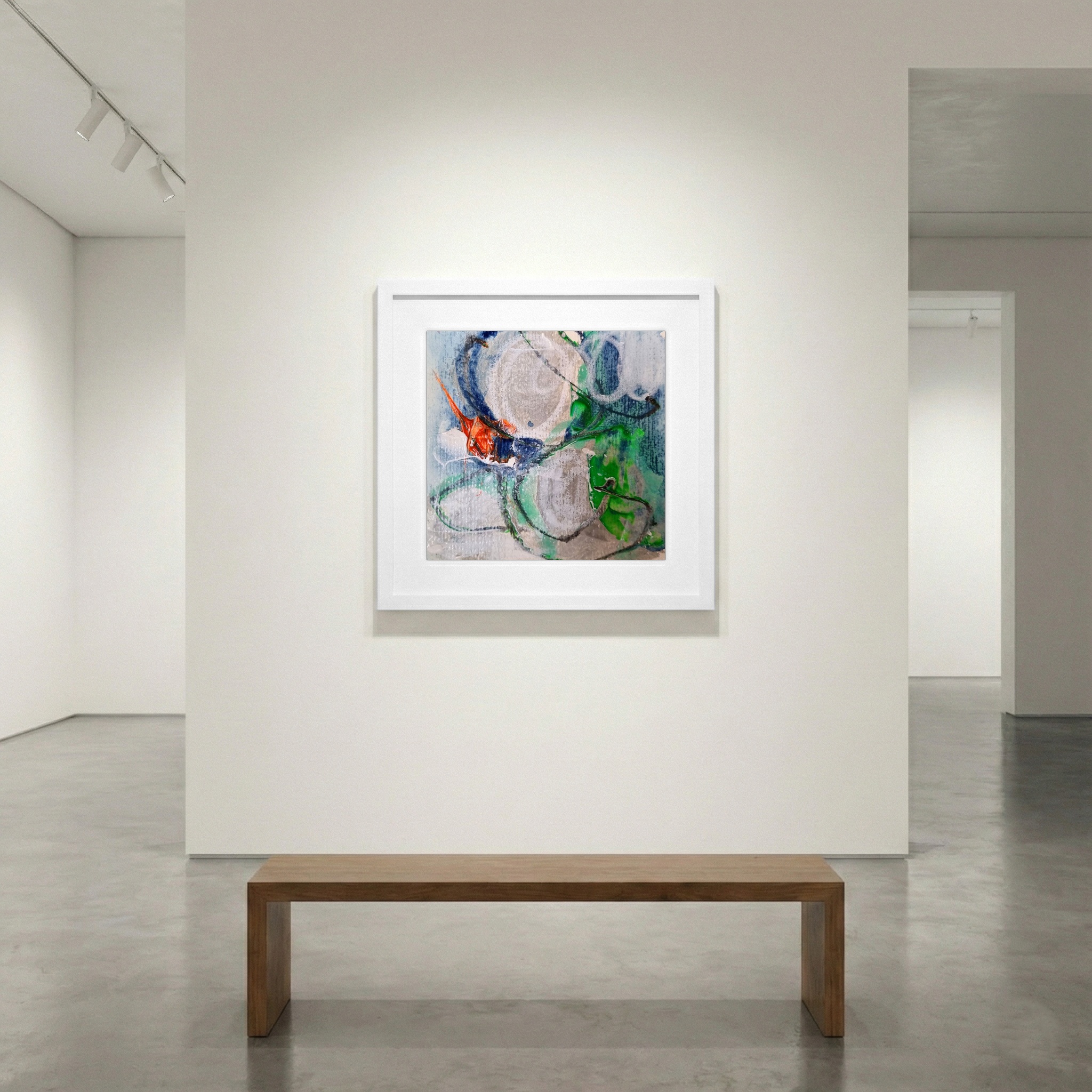 Crimson and Green Summer Vibes on Paper — art on the wall, room interior preview 1