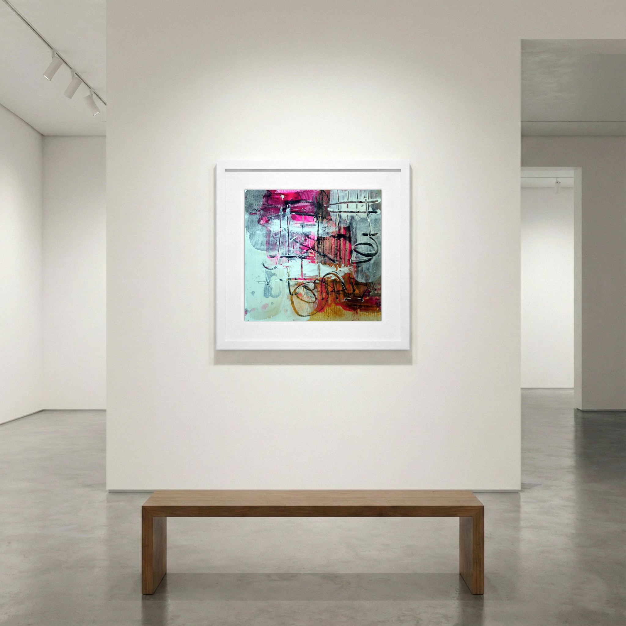 Magenta and Earth Tones on Paper — art on the wall, room interior preview 1