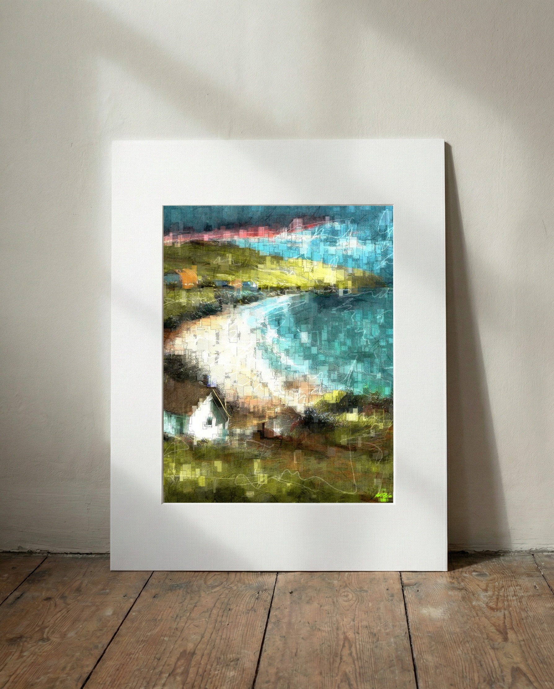 Vivid Coastal House Digital Art — art on the wall, room interior preview 3