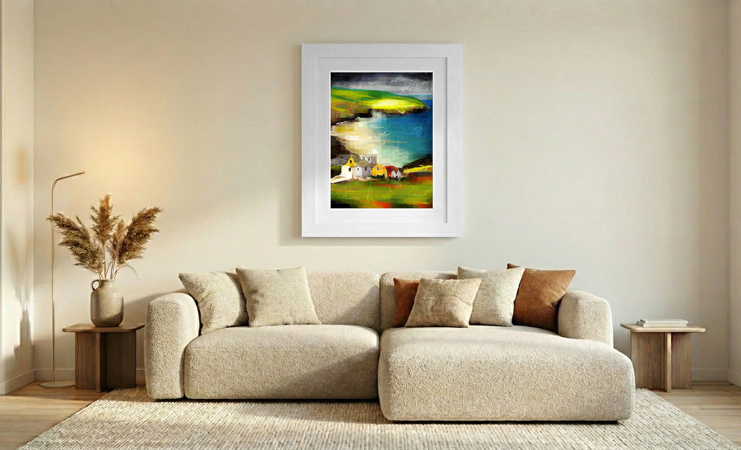 Cliffside House with Dreamy Colors — art on the wall, room interior preview 2