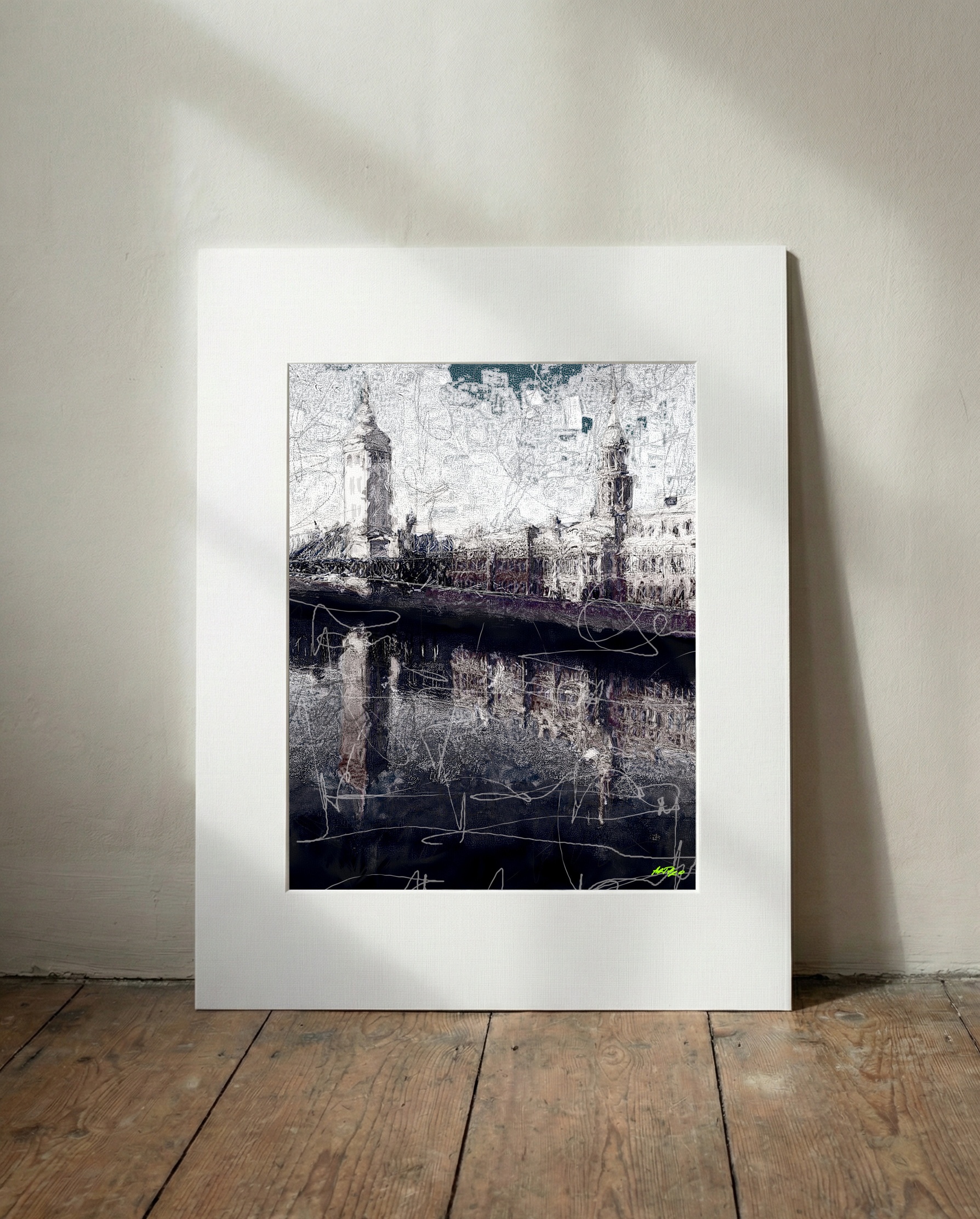 Dublin Custom House in Black and White — art on the wall, room interior preview 2