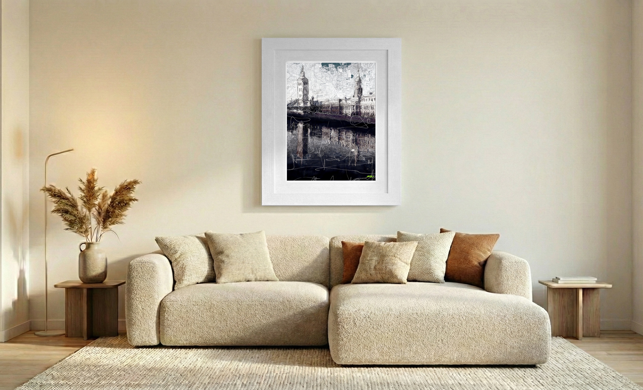 Striking Black and White Dublin Custom House — art on the wall, room interior preview 2