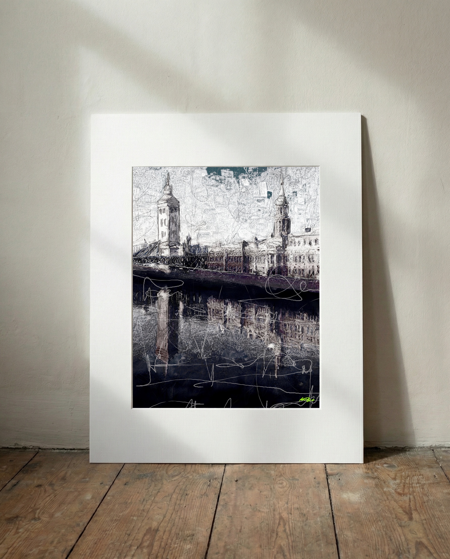 Striking Black and White Dublin Custom House — art on the wall, room interior preview 3