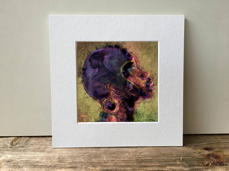 Deep Purple Elegance Portrait — art on the wall, room interior preview 1