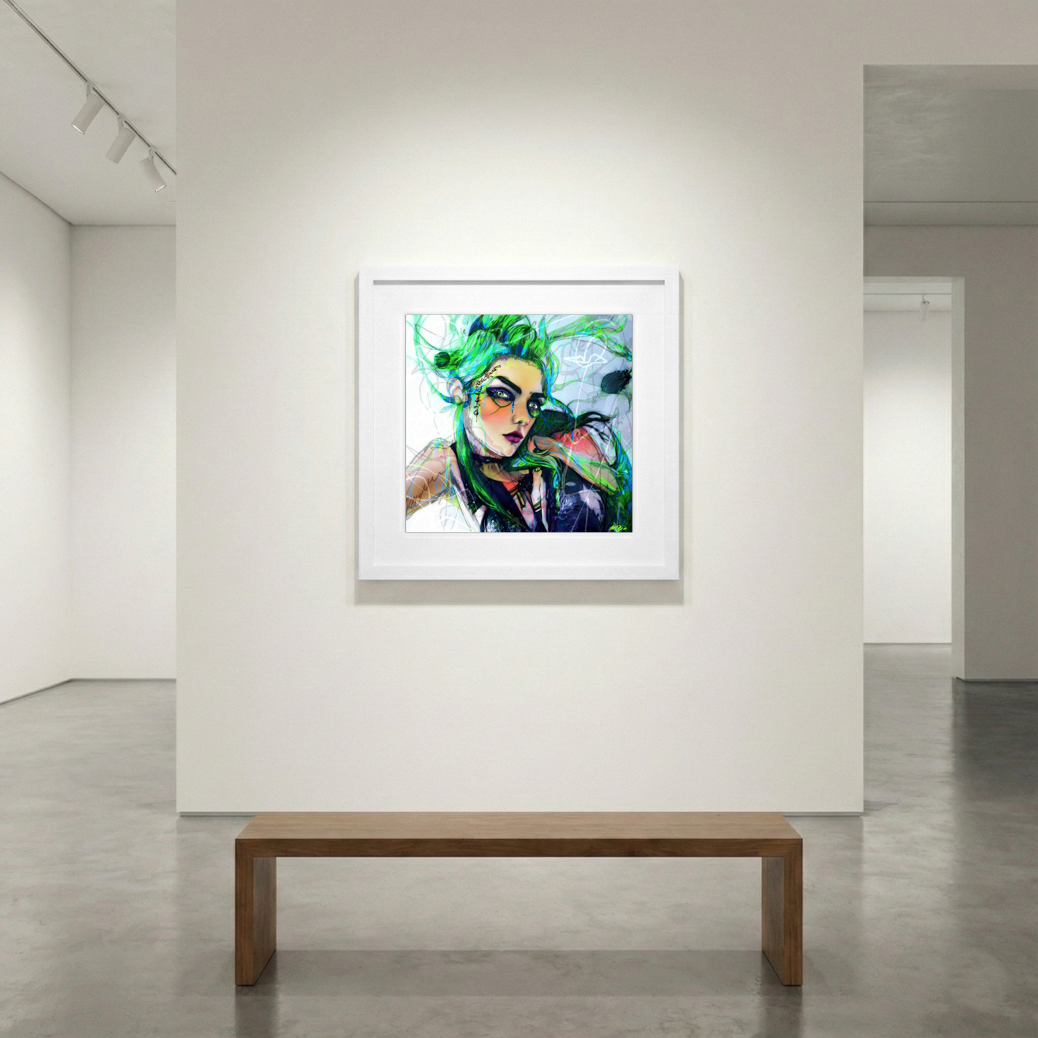 Punk Fairy in Emerald and Purple — art on the wall, room interior preview 1