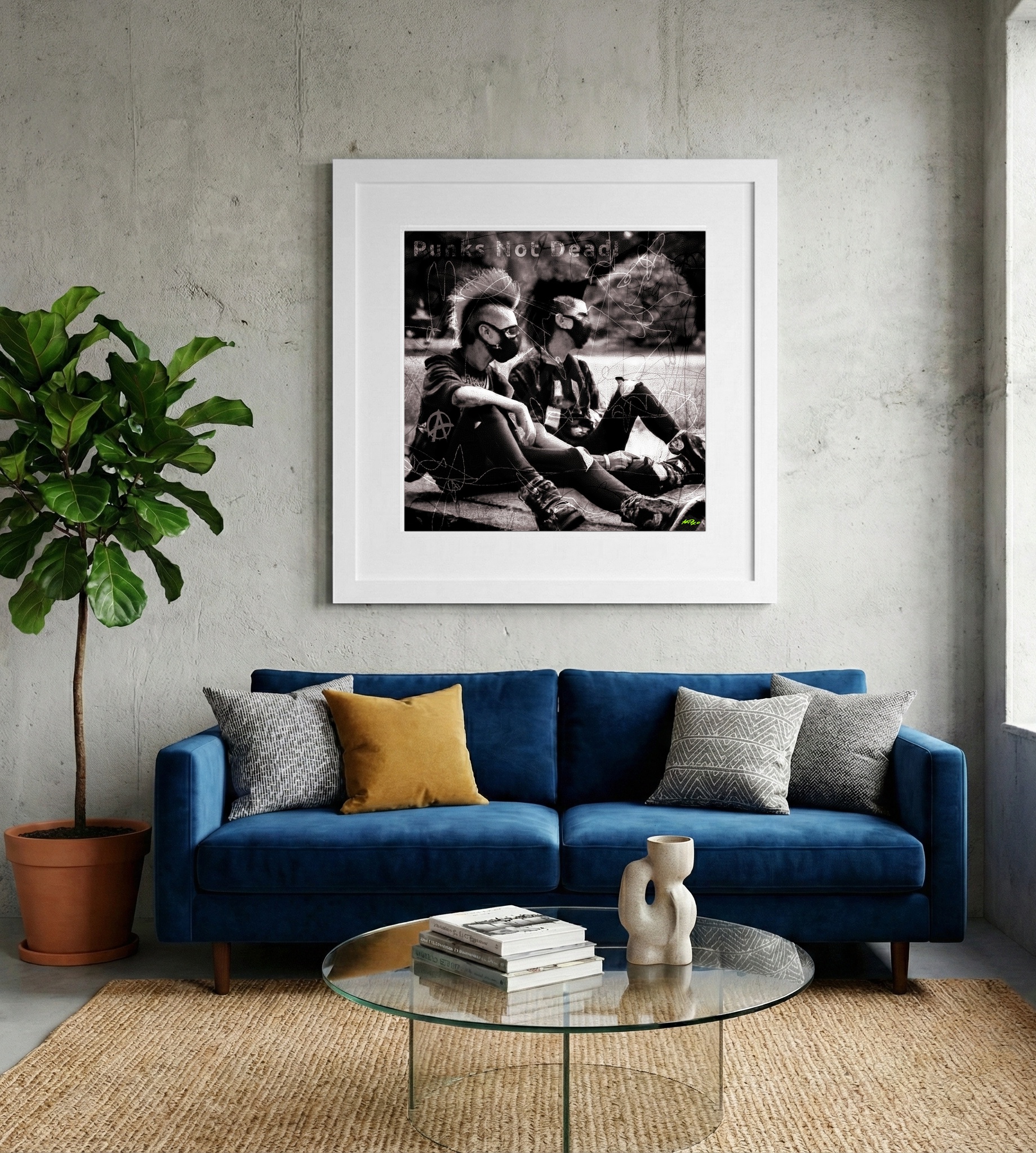 Edgy Black Punk Friendship Digital Art — art on the wall, room interior preview 2