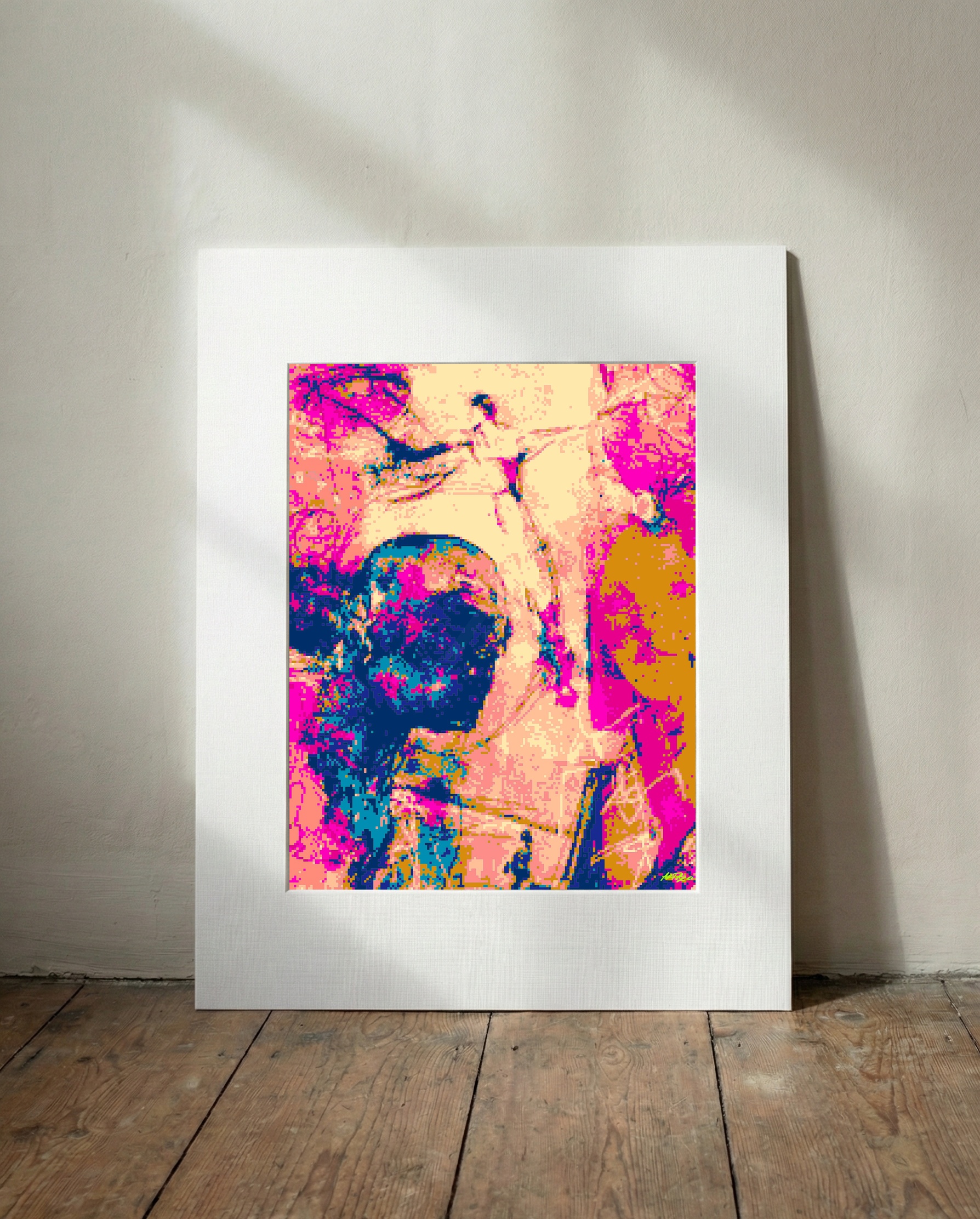 Pink and Teal Fantasy Scene — art on the wall, room interior preview 3