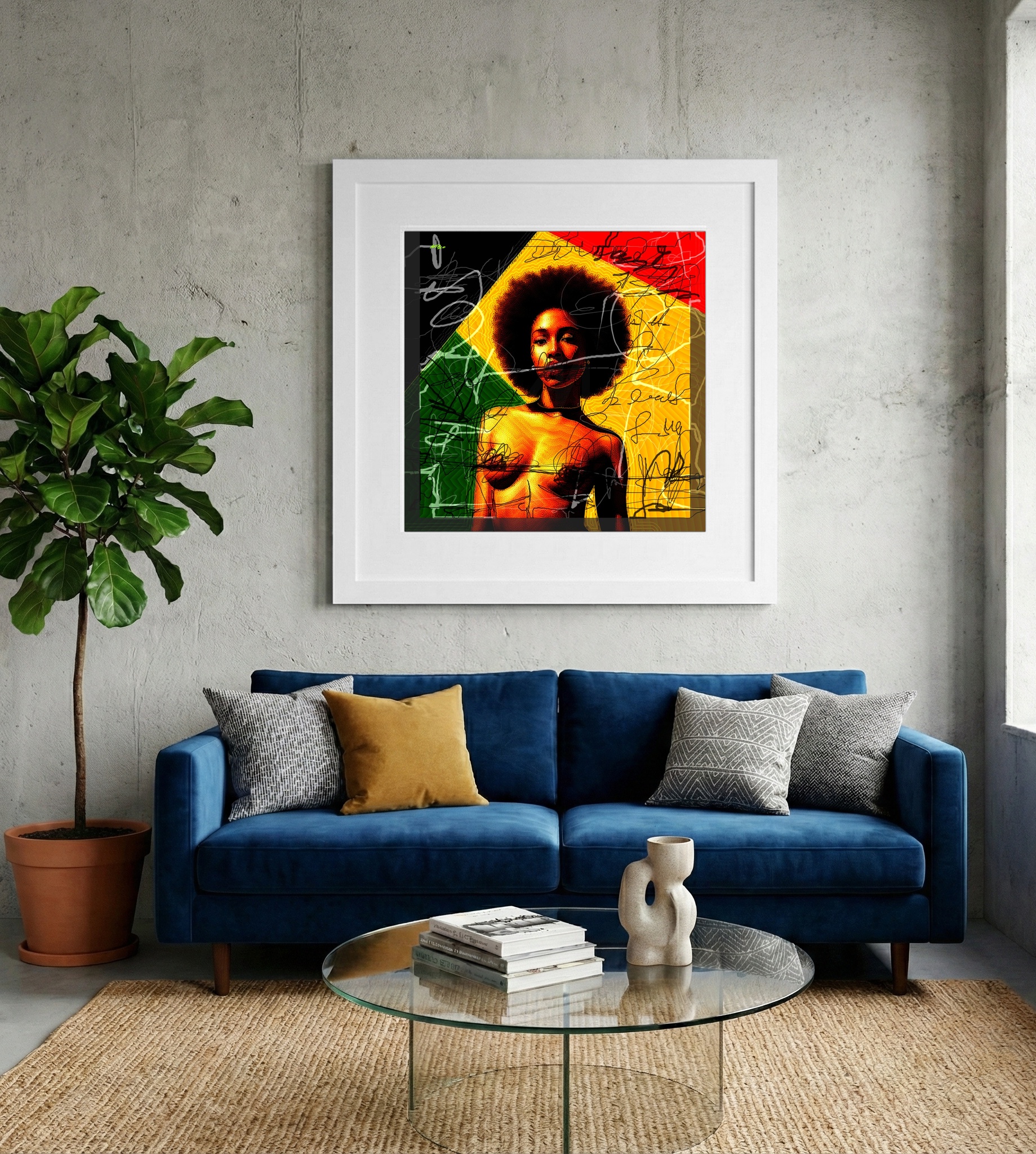 Bold Jamaican Colors Digital Art — art on the wall, room interior preview 2
