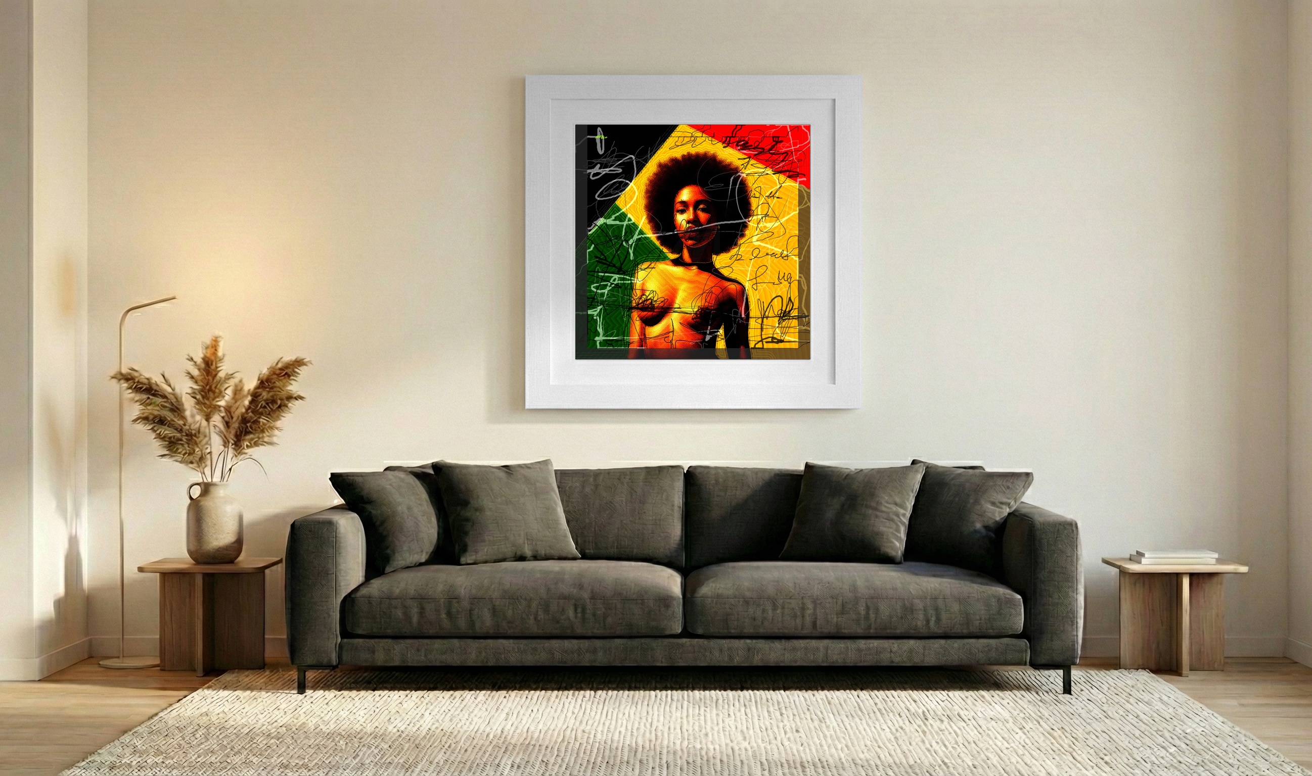 Bold Jamaican Colors Digital Art — art on the wall, room interior preview 3