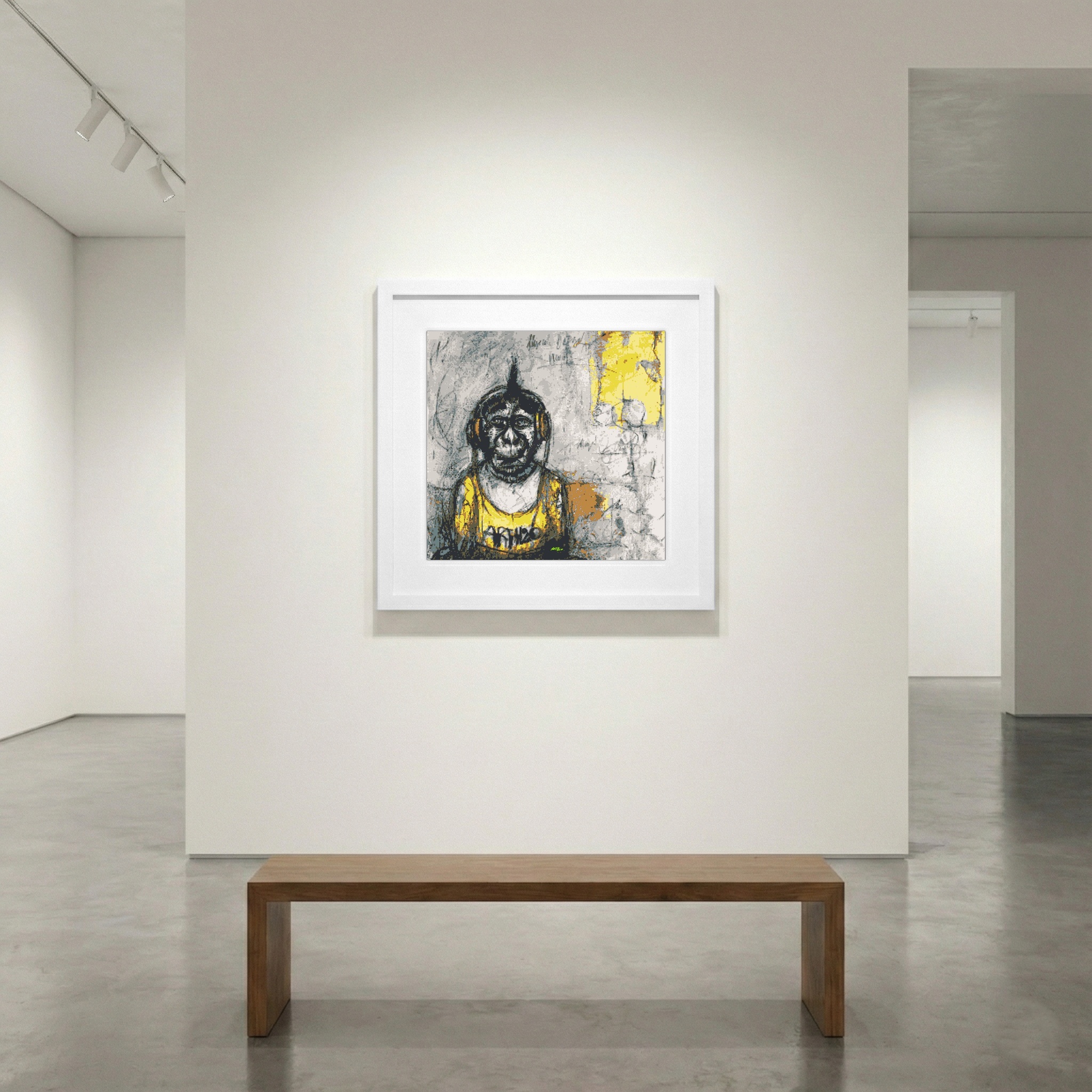 Jolly Yellow Punk Monkey Digital Art — art on the wall, room interior preview 1