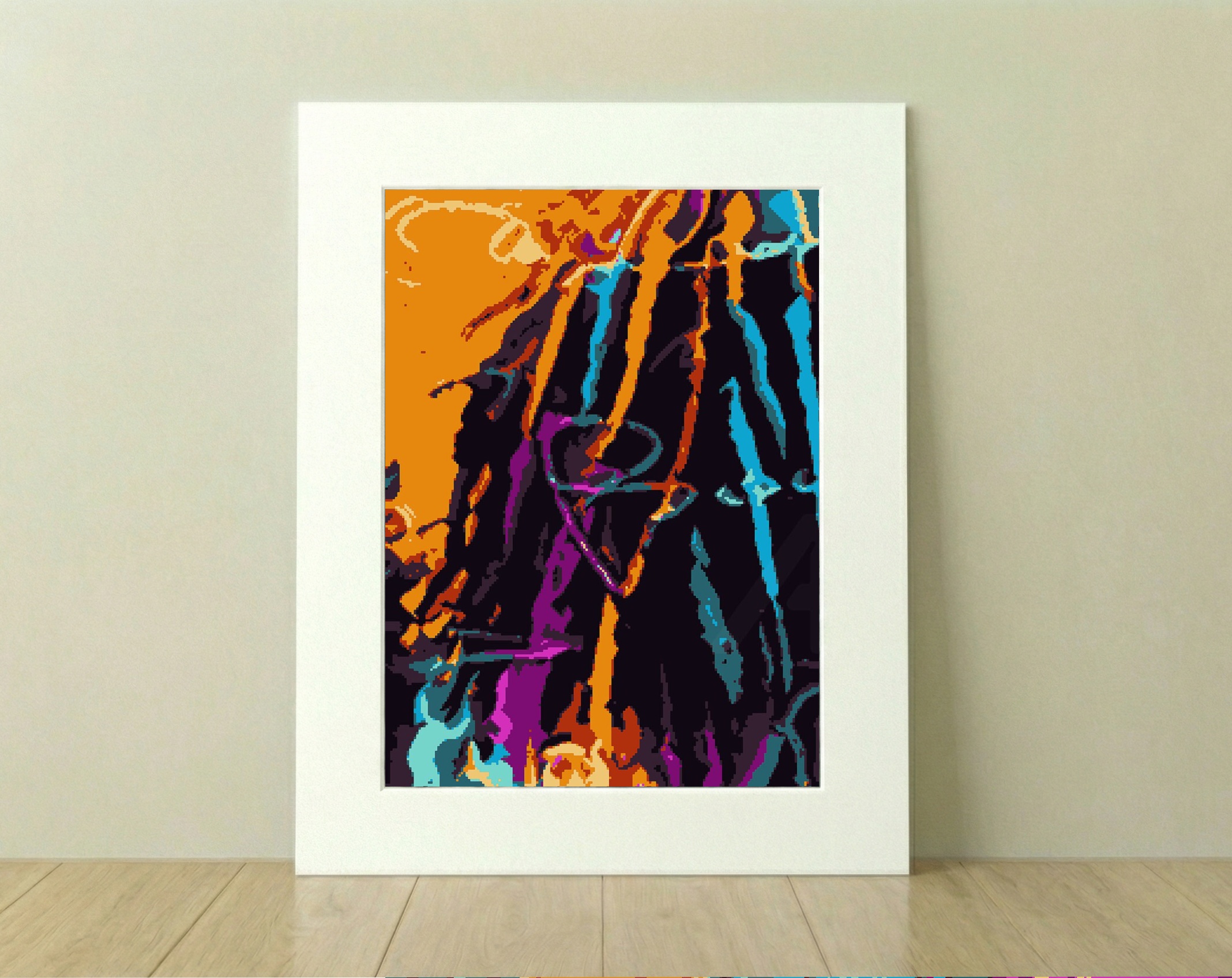 Dynamic Pop Art Bob Marley Digital Painting — art on the wall, room interior preview 3