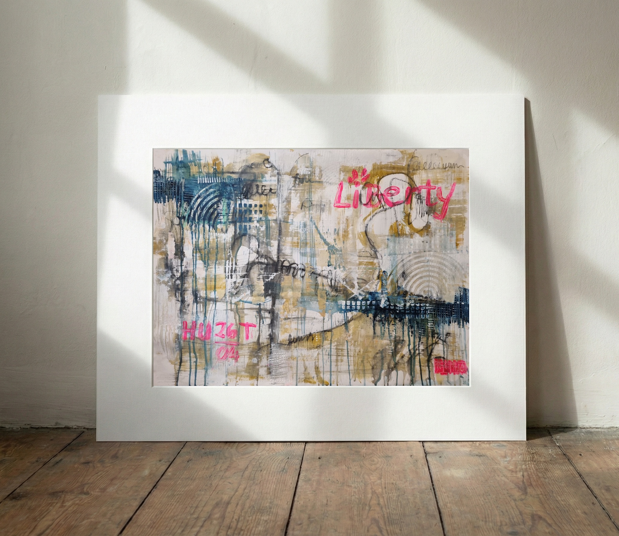 Burnt Umber and Creamy Beige Abstract — art on the wall, room interior preview 3