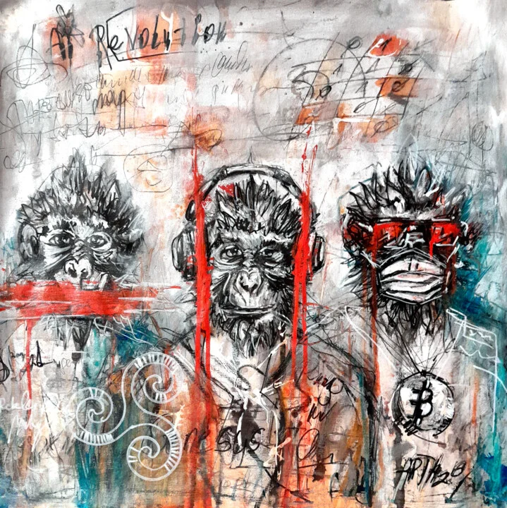 Click to view in high resolution Red and Grey Censorship Art