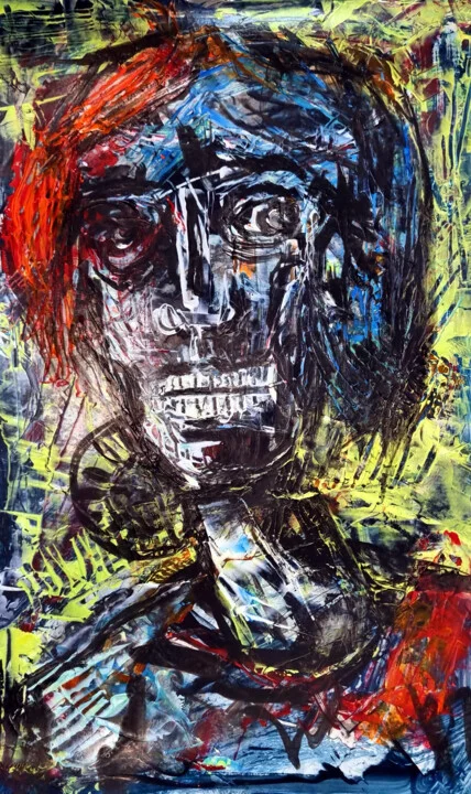 Click to view in high resolution Raw Emotional Acrylic Portrait