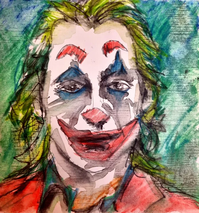 Click to view in high resolution Vibrant Joker Aquarelle Portrait