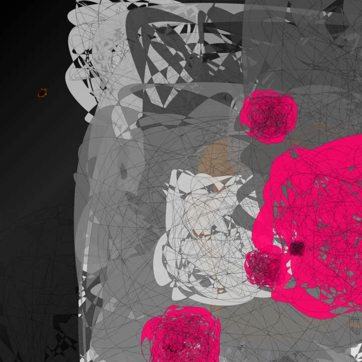 Click to view in high resolution Neon Magenta and Gray Abstract Generative Art